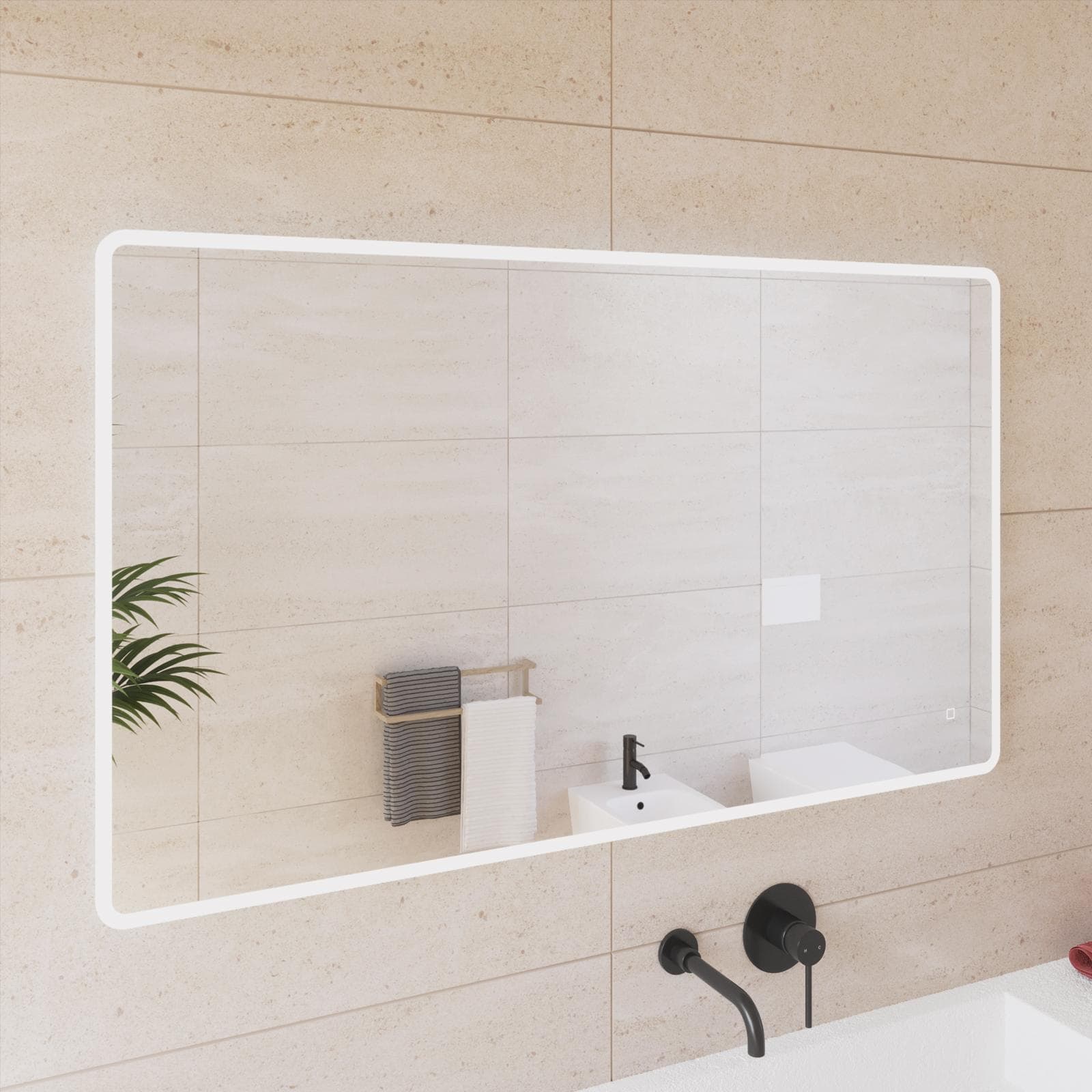 Specchio led 120x70 cm luce fredda con accensione touch - Navel