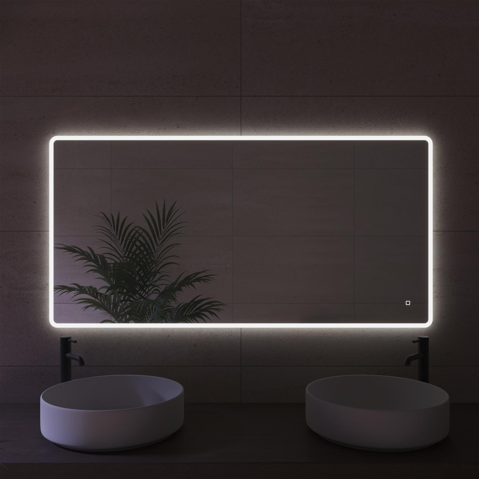 Specchio led 140x70 cm luce fredda con accensione touch - Navel