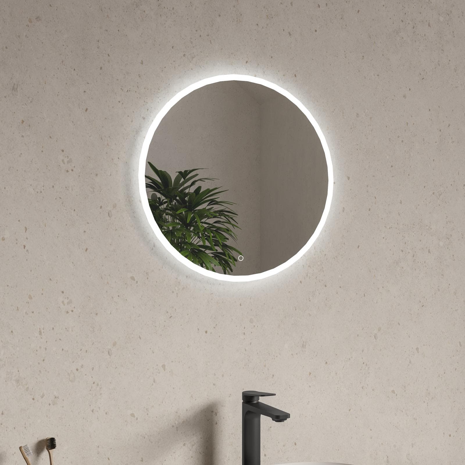 Specchio led 45 cm luce fredda con cornice e accensione touch - Pegaso