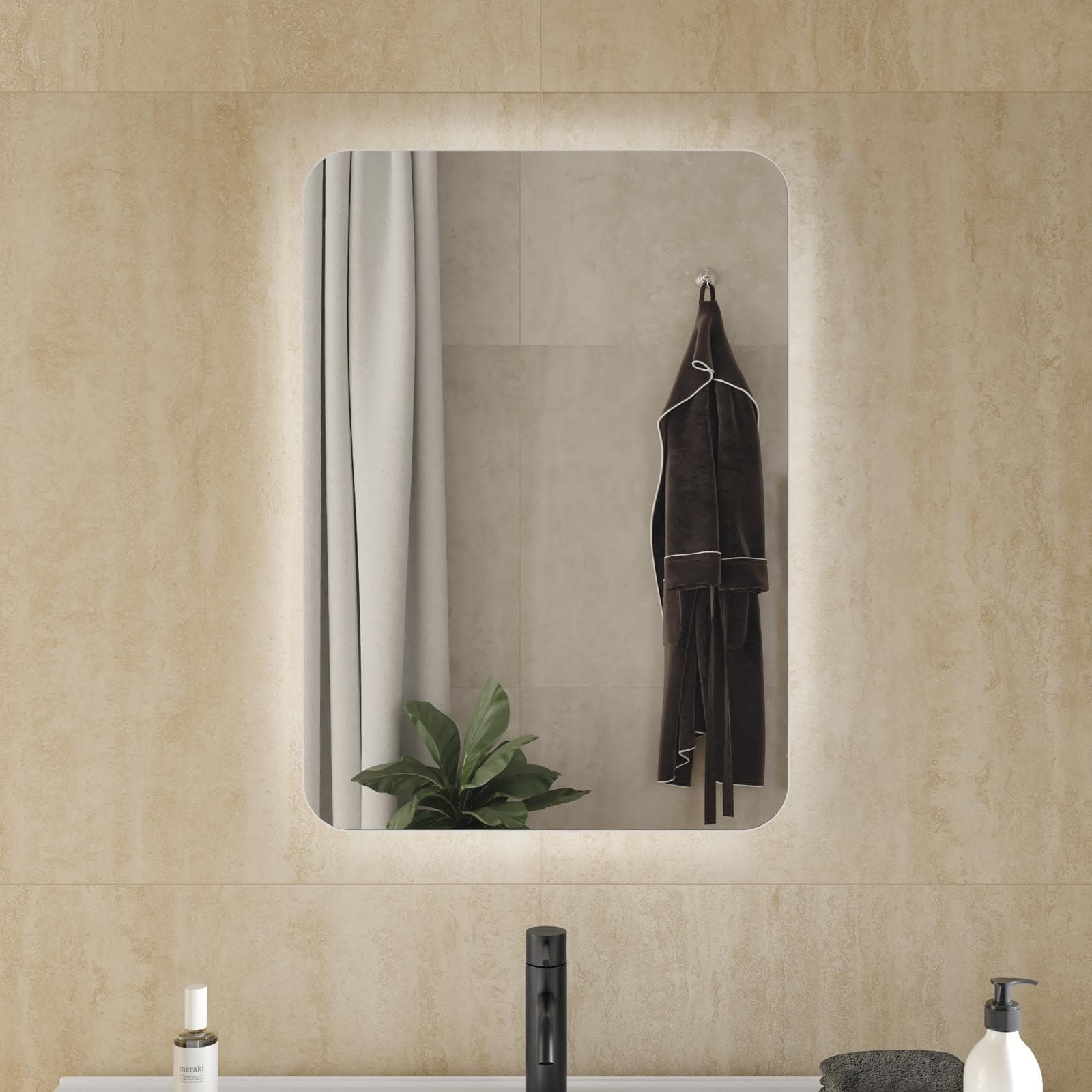 Specchio led 50 x 70 cm reversibile bianco opaco retroilluminato - Frio