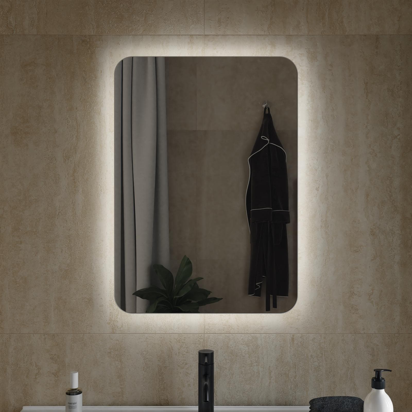 Specchio led 50 x 70 cm reversibile bianco opaco retroilluminato - Frio