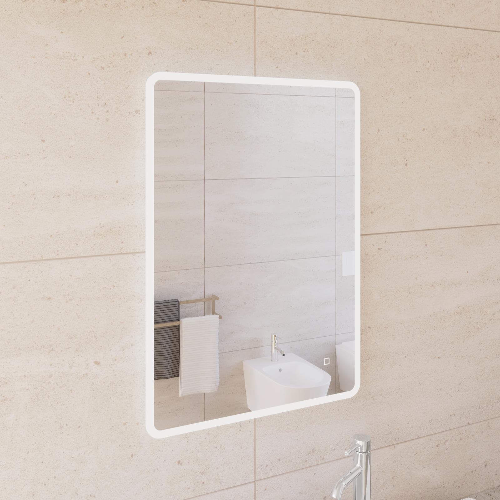 Specchio led 50x70 cm luce fredda con accensione touch - Navel