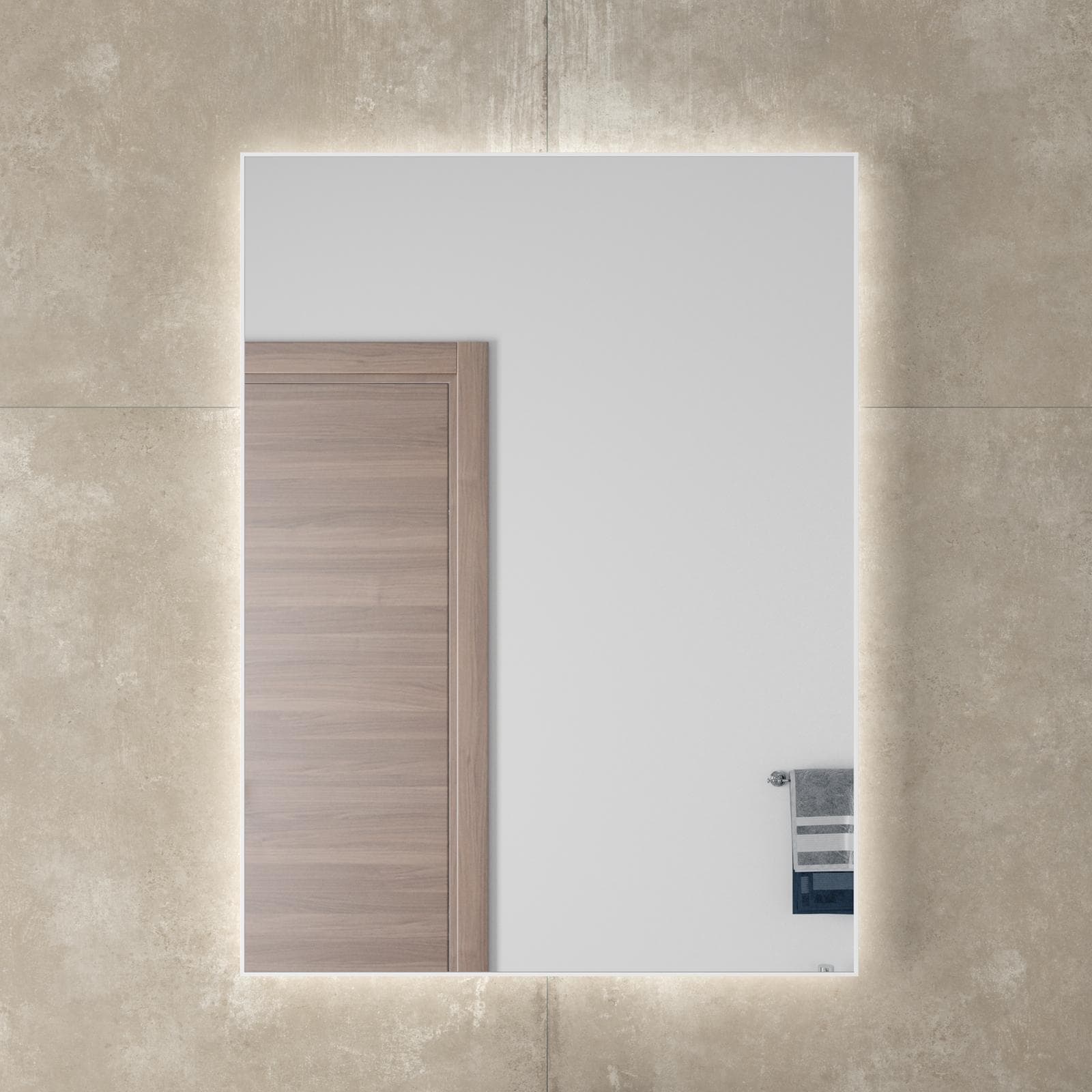 Specchio led 60 x 80 cm reversibile bianco opaco retroilluminato - Estrella