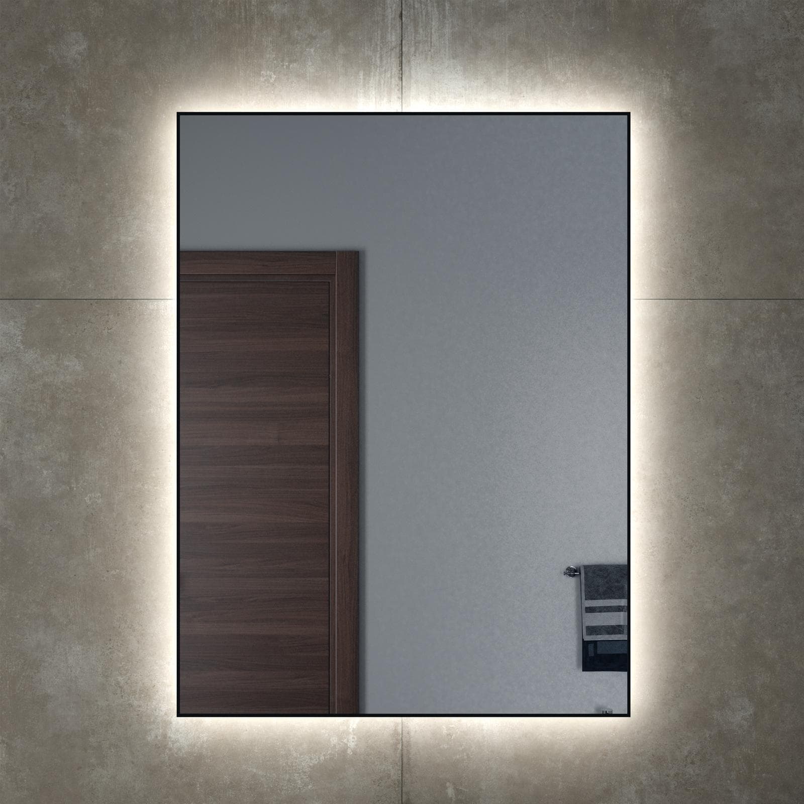 Specchio led 60 x 80 cm reversibile nero opaco retroilluminato - Estrella
