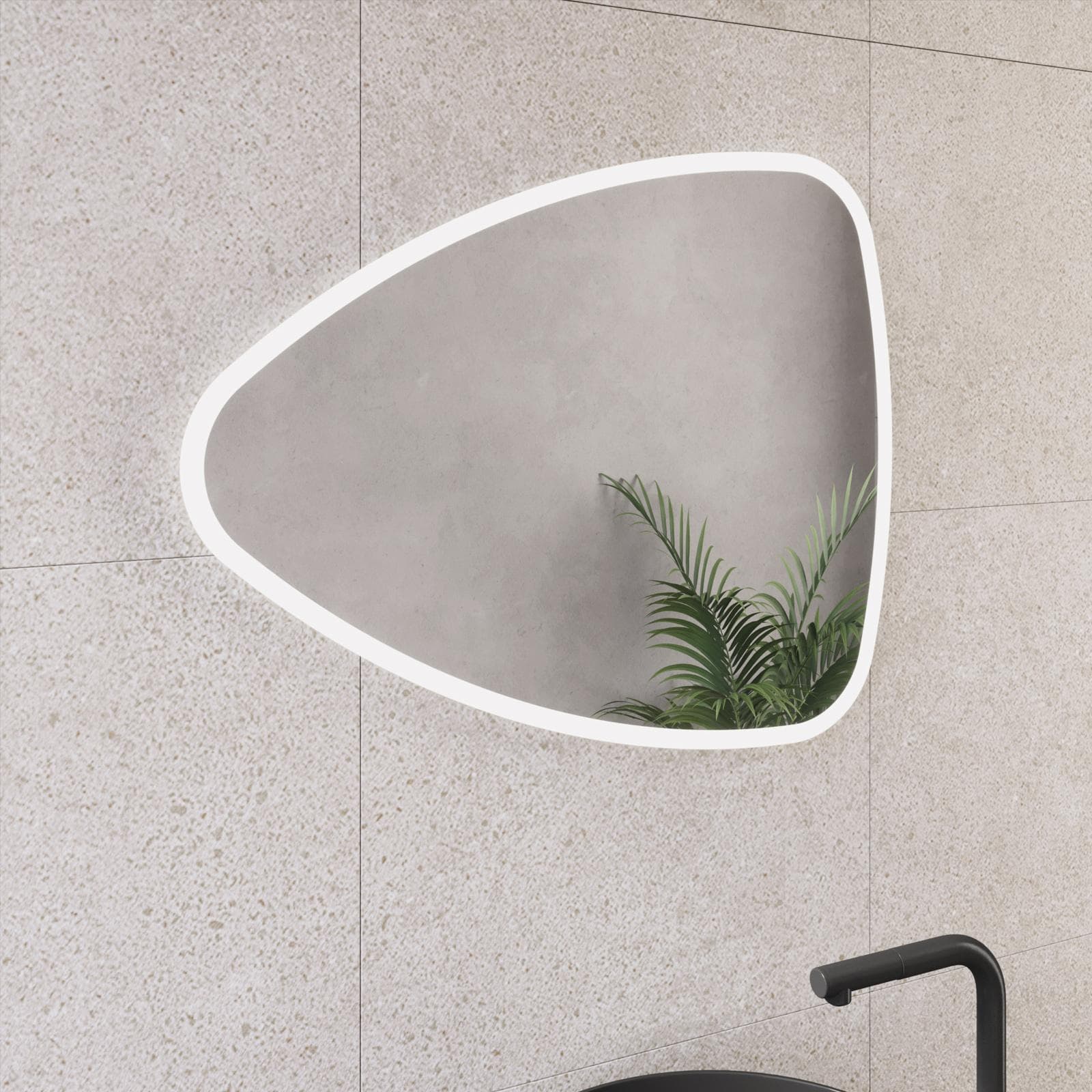 Specchio led 80x65 cm luce fredda forma a goccia - Rain