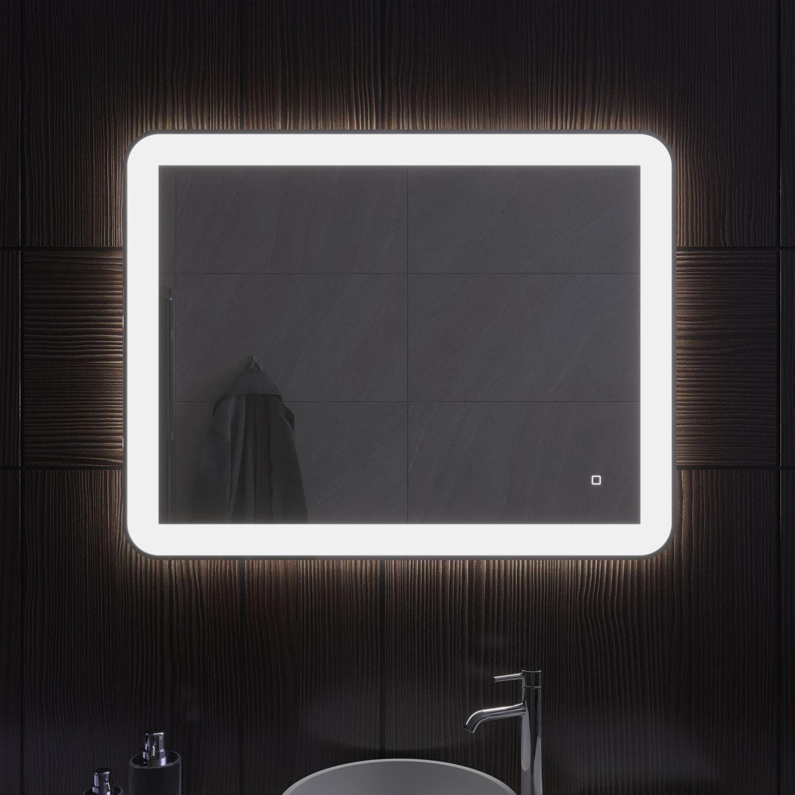 Specchio led 90x100 cm luce fredda con cornice - Select