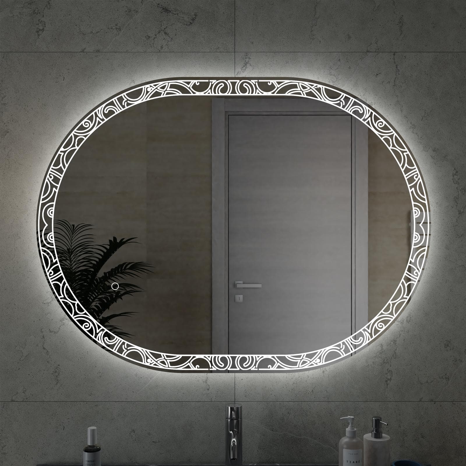Specchio led ovale 100 x 75 cm reversibile - Yamo