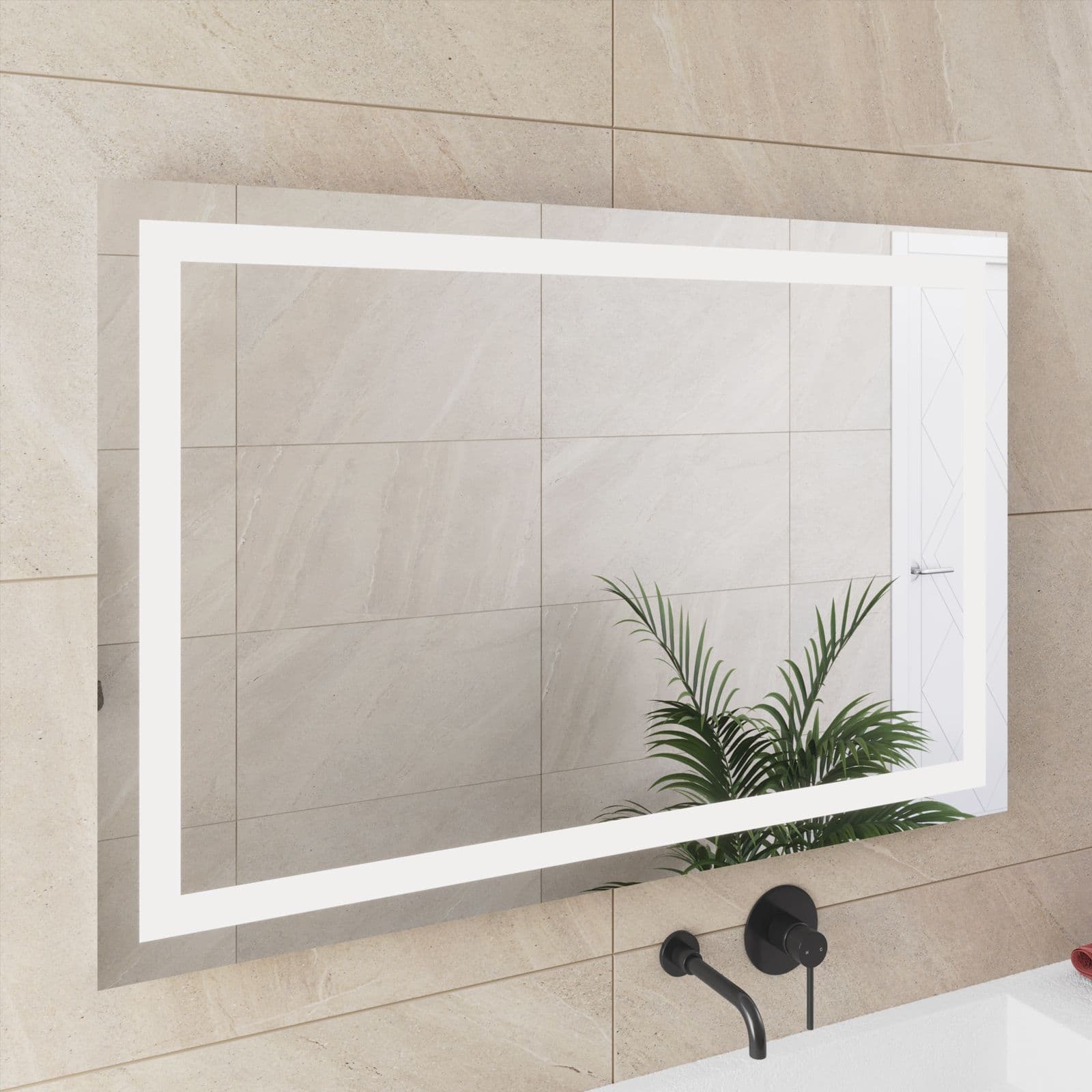 Specchio led 80x120 cm luce fredda con interruttore e reversibile - Verge