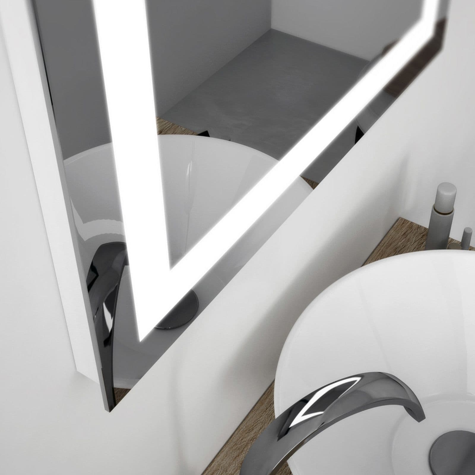 Specchio led 80x120 cm luce fredda con interruttore e reversibile - Verge
