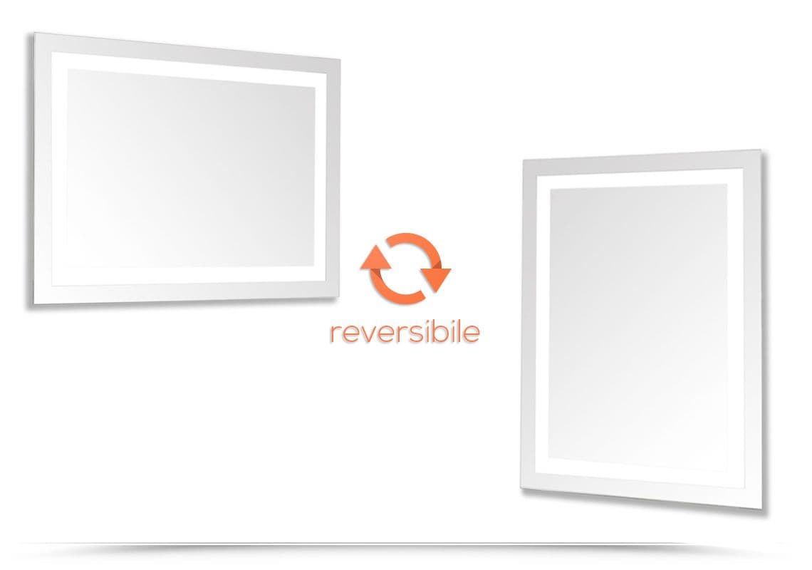 Specchio led 80x140 cm luce fredda con interruttore e reversibile - Verge