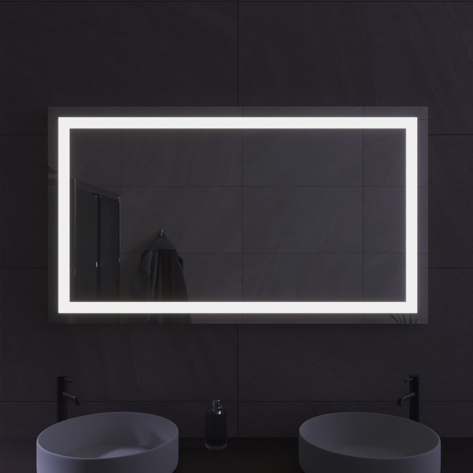 Specchio led 80x140 cm luce fredda con interruttore e reversibile - Verge