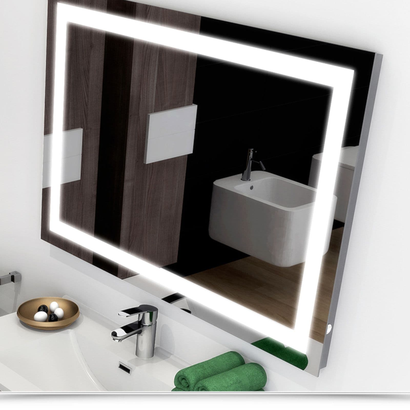 Specchio led 80x140 cm luce fredda con interruttore e reversibile - Verge