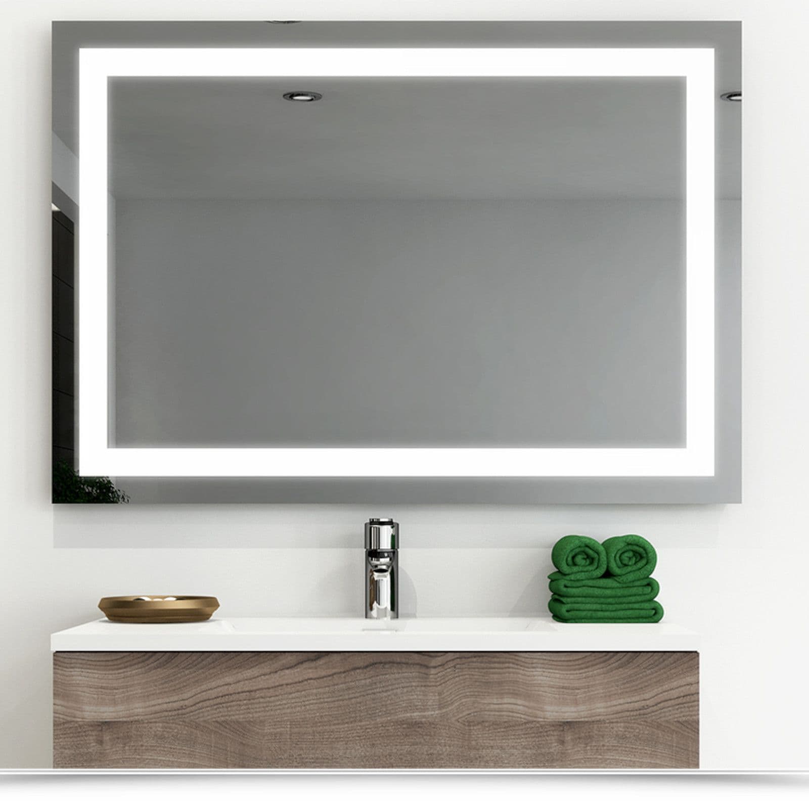 Specchio led 80x140 cm luce fredda con interruttore e reversibile - Verge
