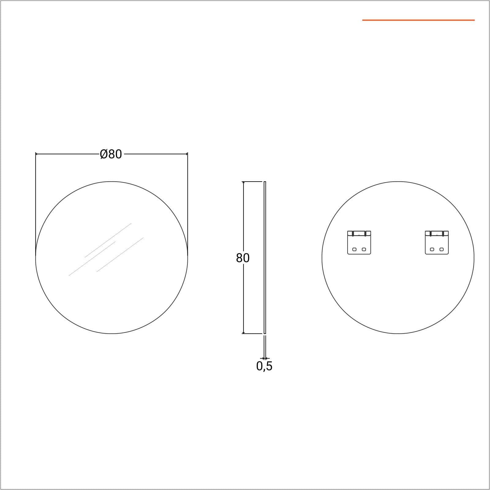 Specchio Ø80 cm con luce led da 30 cm inclusa - Raoled
