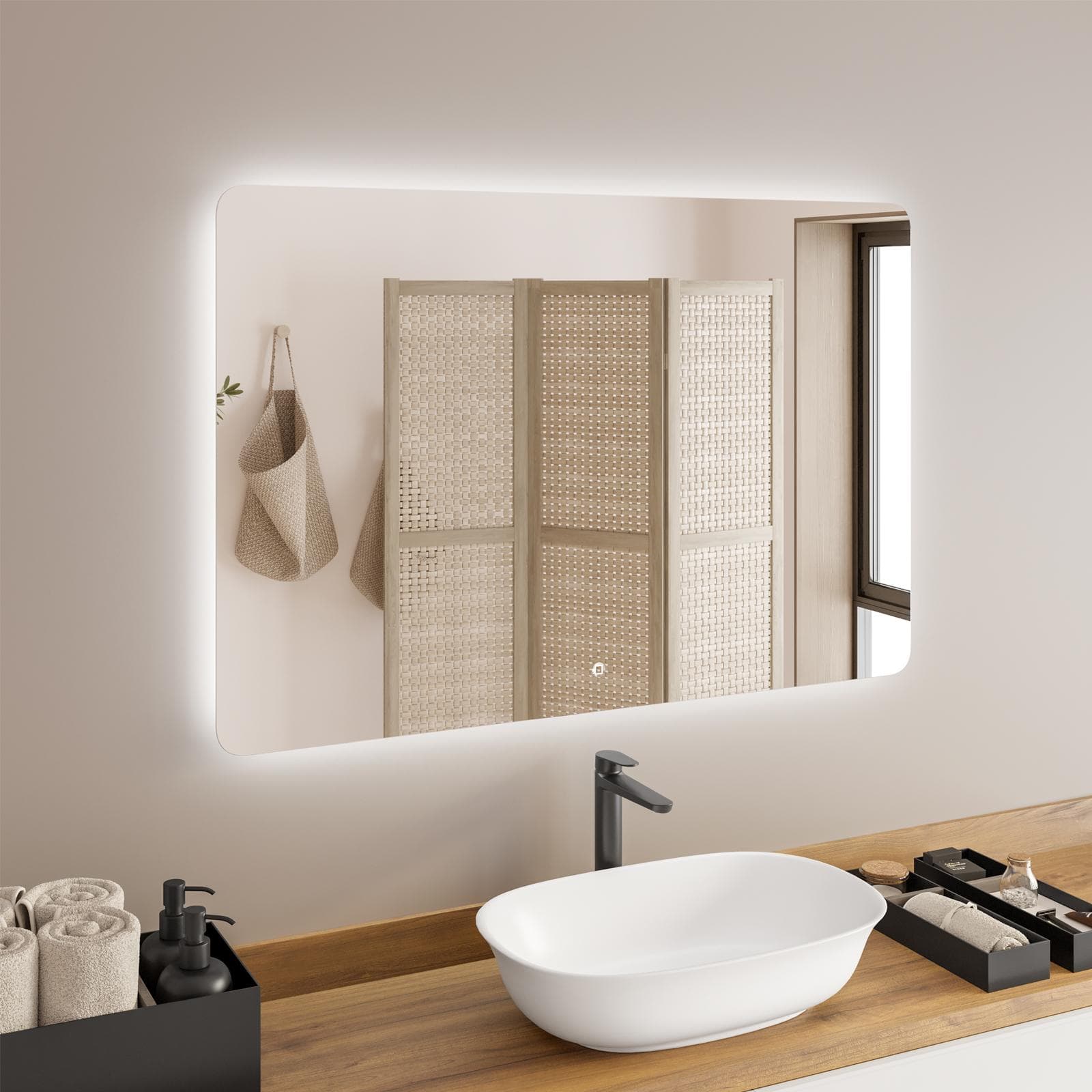 Specchio led 120x80 cm filo lucido accensione touch - Replay
