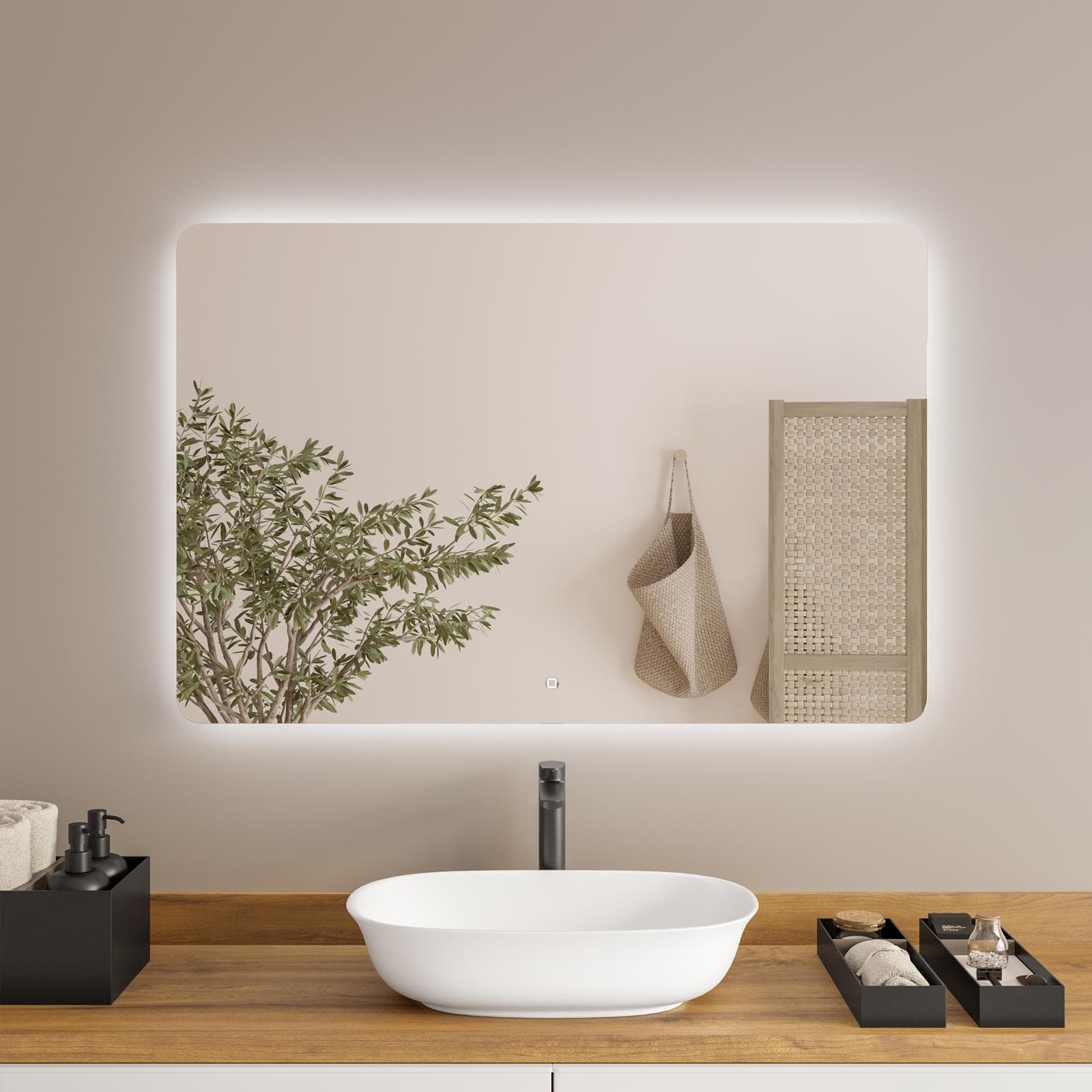 Specchio led 120x80 cm filo lucido accensione touch - Replay