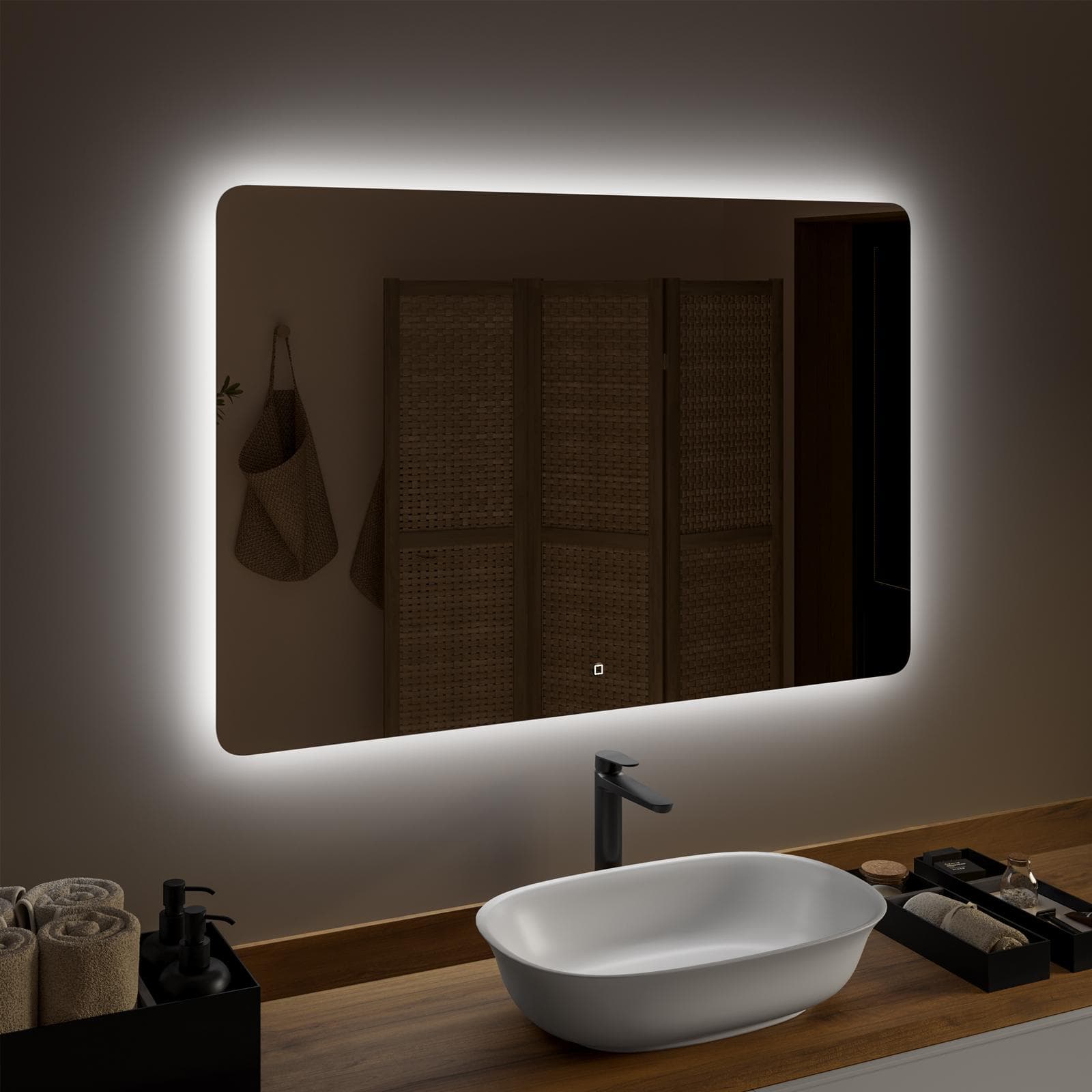 Specchio led 120x80 cm filo lucido accensione touch - Replay