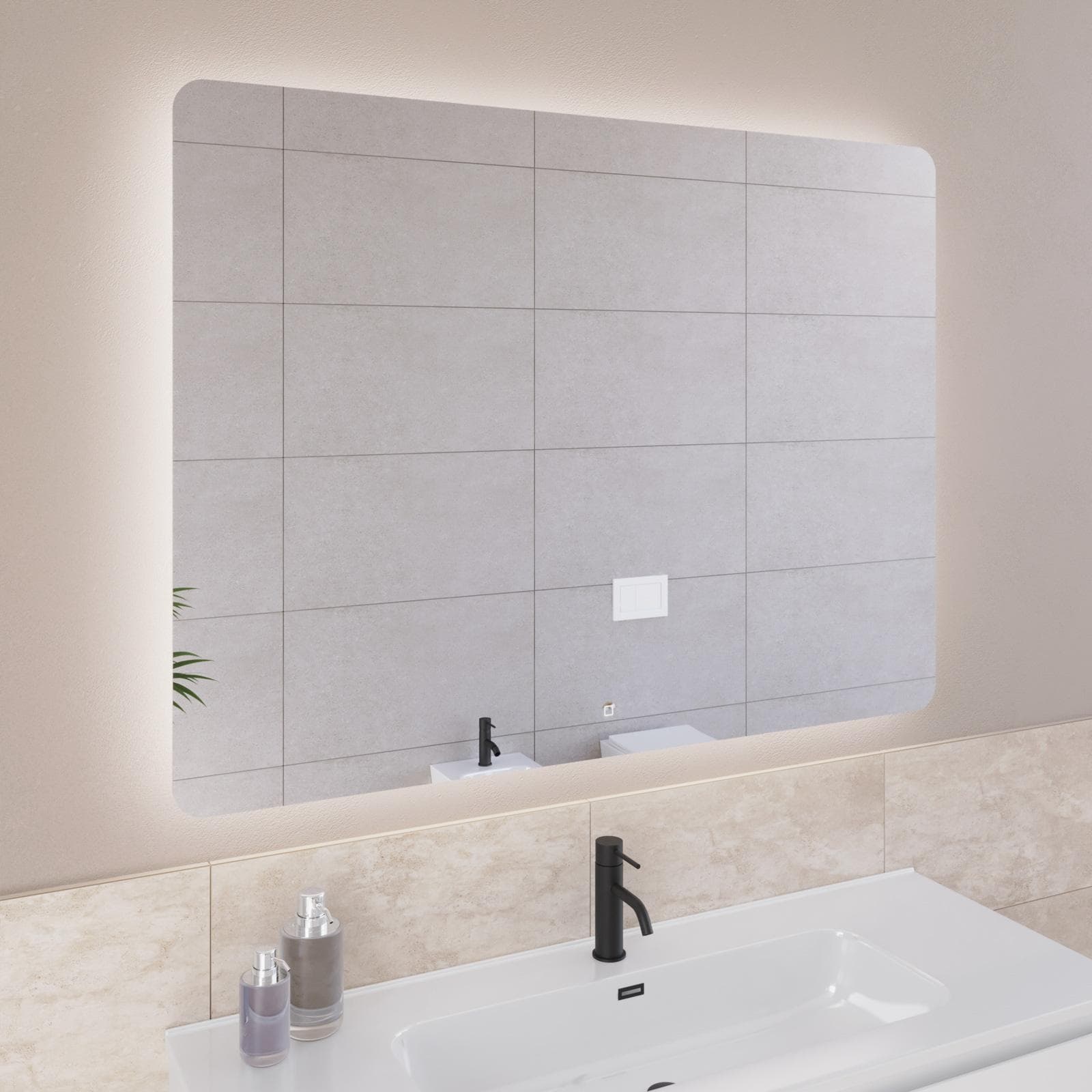 Specchio led 120x90 cm filo lucido accensione touch - Replay