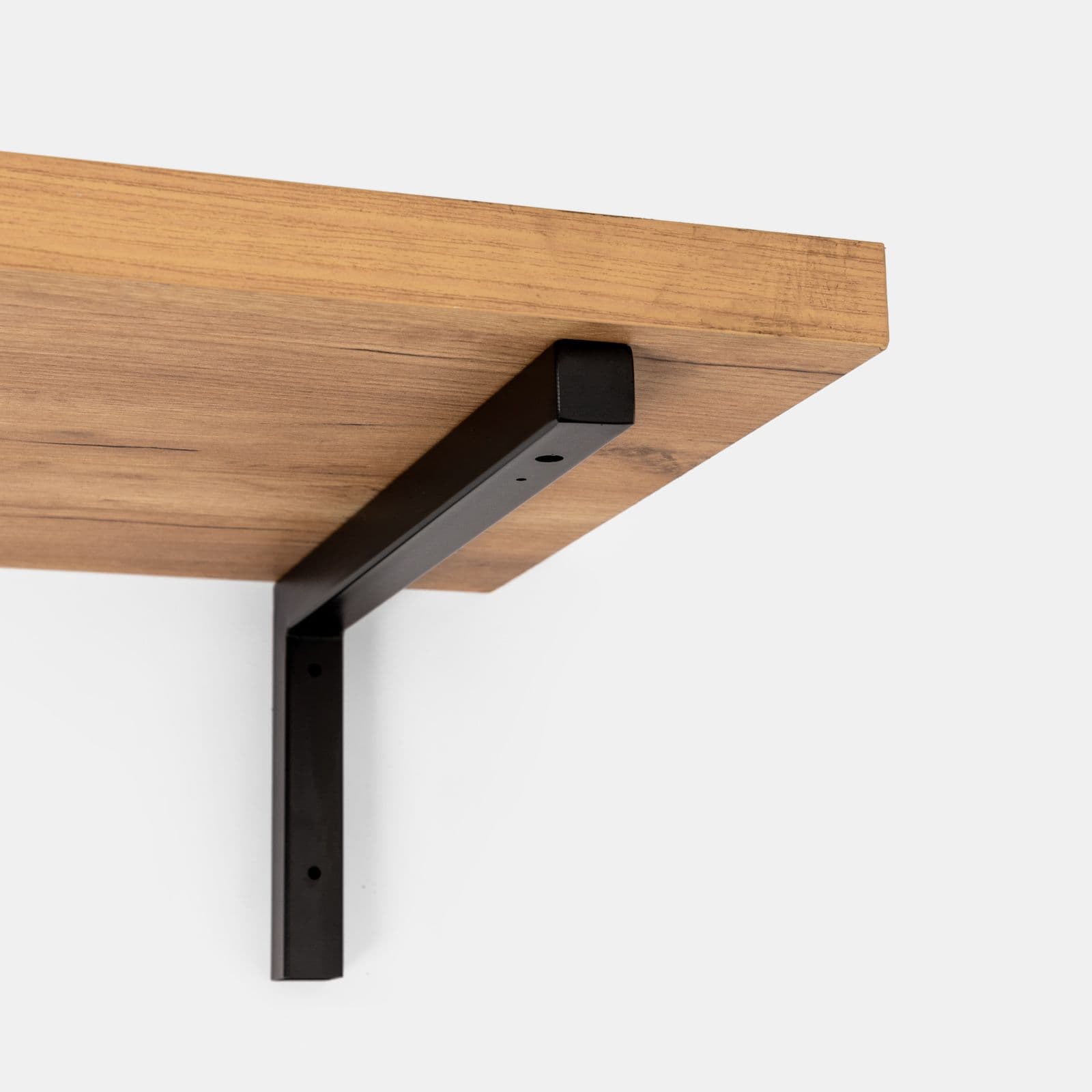 Staffa a L 44x20 h cm in metallo nero opaco per mensoloni bagno sospesi
