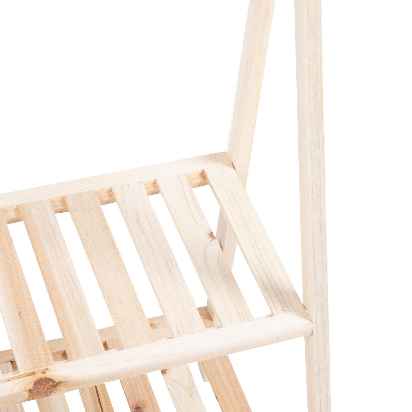 Appendiabiti 75x160h cm legno con bastone e ripiani - Grace