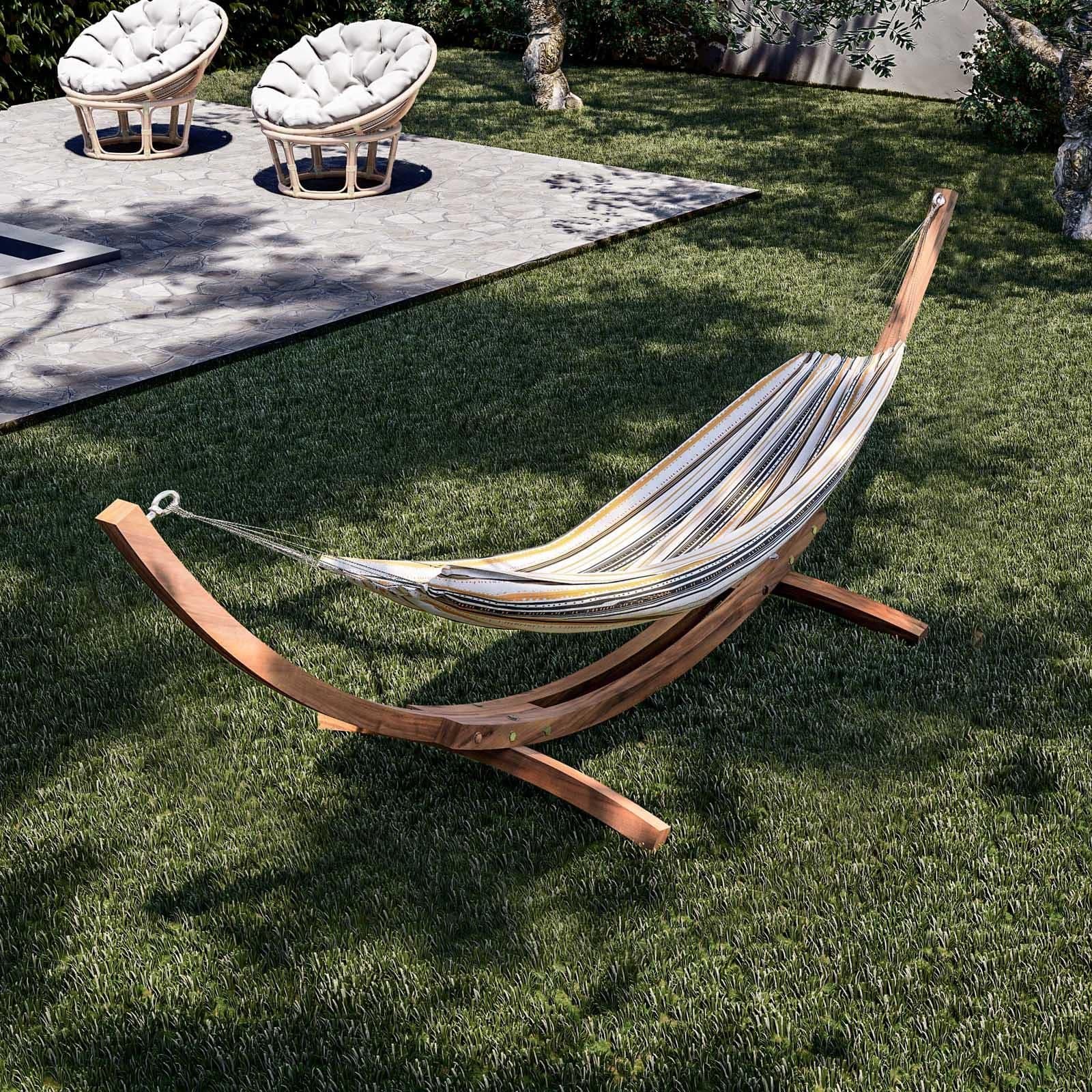 Supporto per amaca da giardino 317x119x121h cm in legno naturale