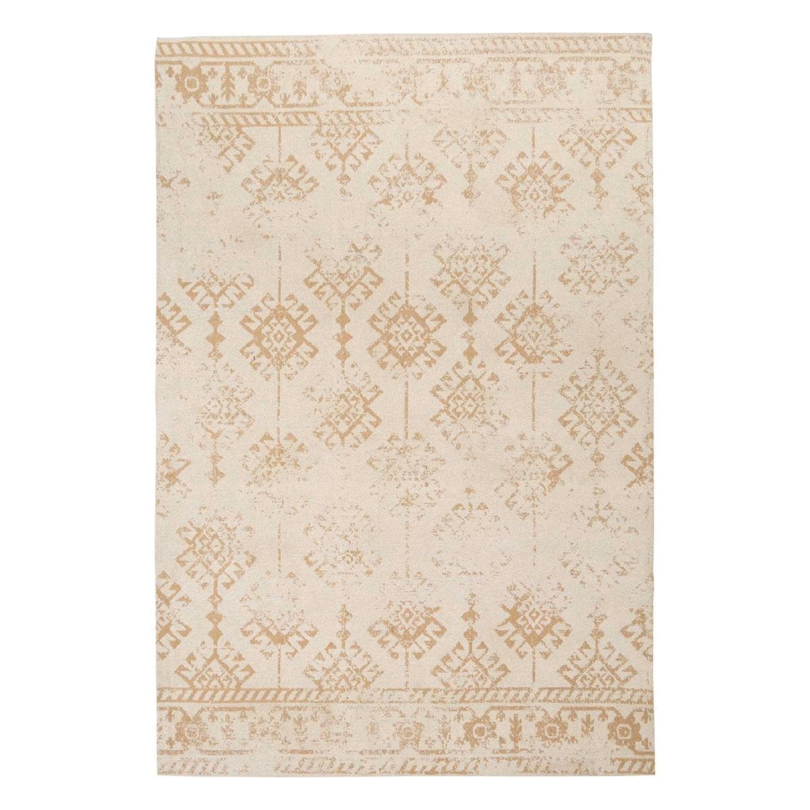 Tappeto 120x170 cm in cotone beige con fantasia
