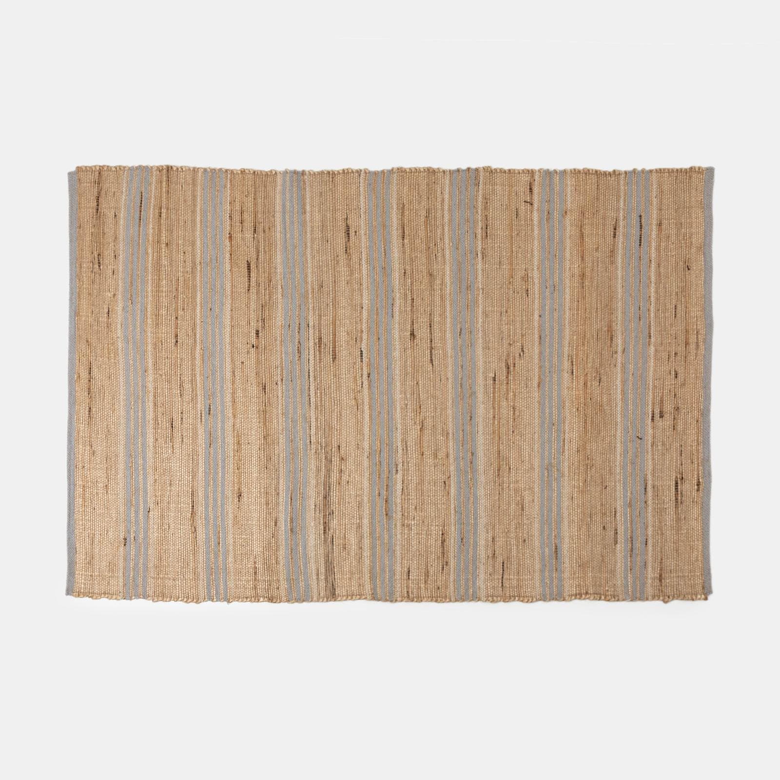 Tappeto da interno 120x180 cm in cotone e juta naturale grigio intrecciato