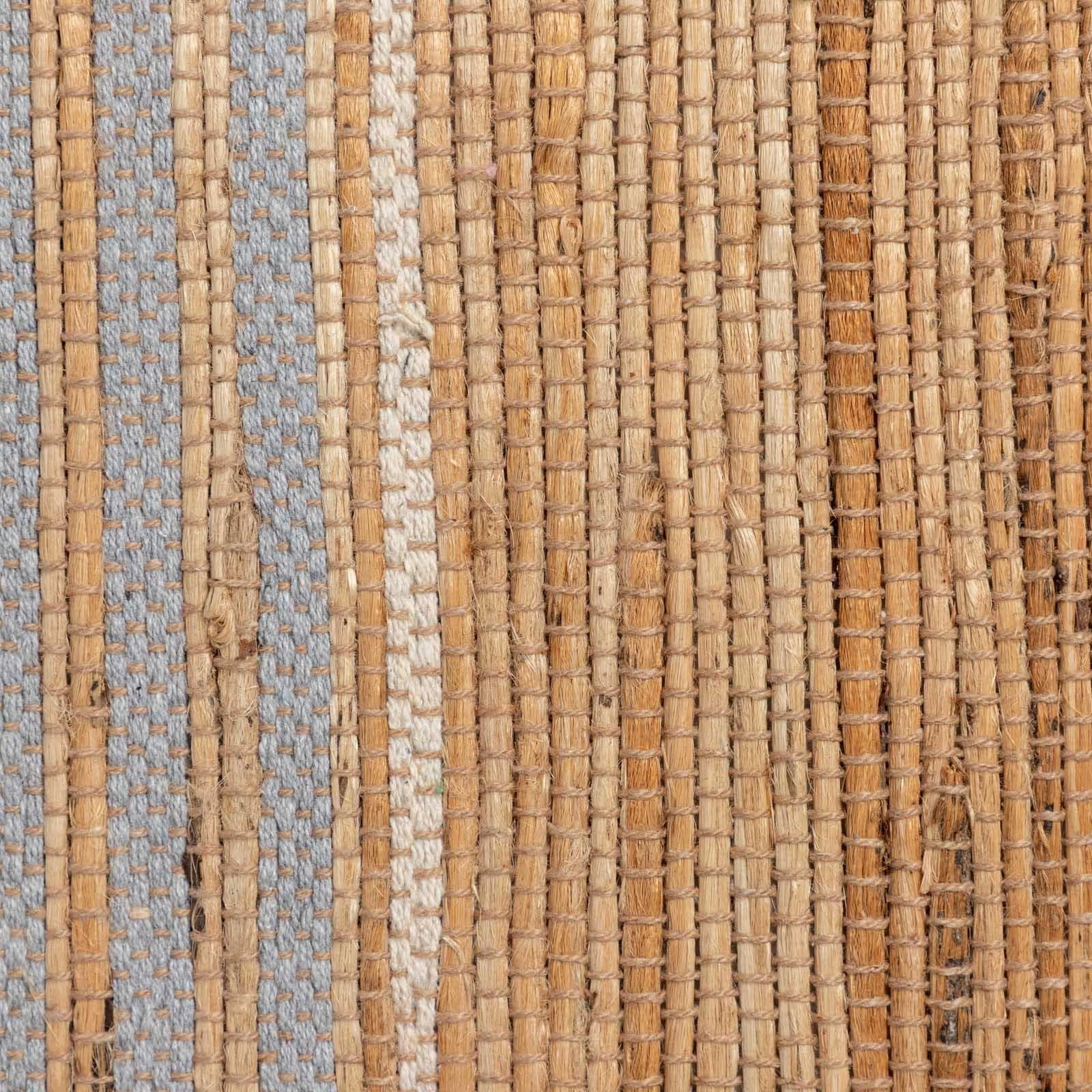 Tappeto da interno 120x180 cm in cotone e juta naturale grigio intrecciato