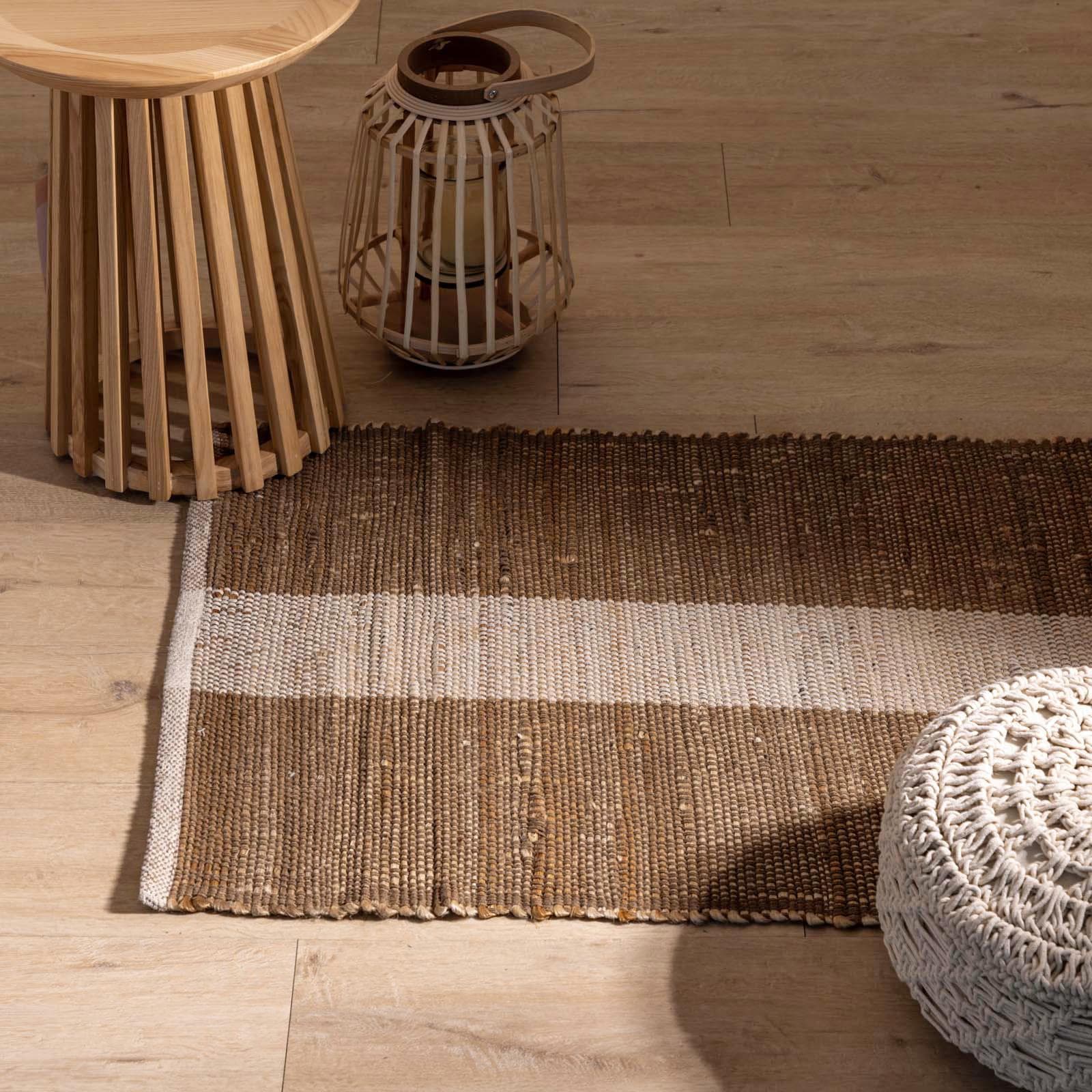 Tappeto 170x120 cm in juta e cotone naturale