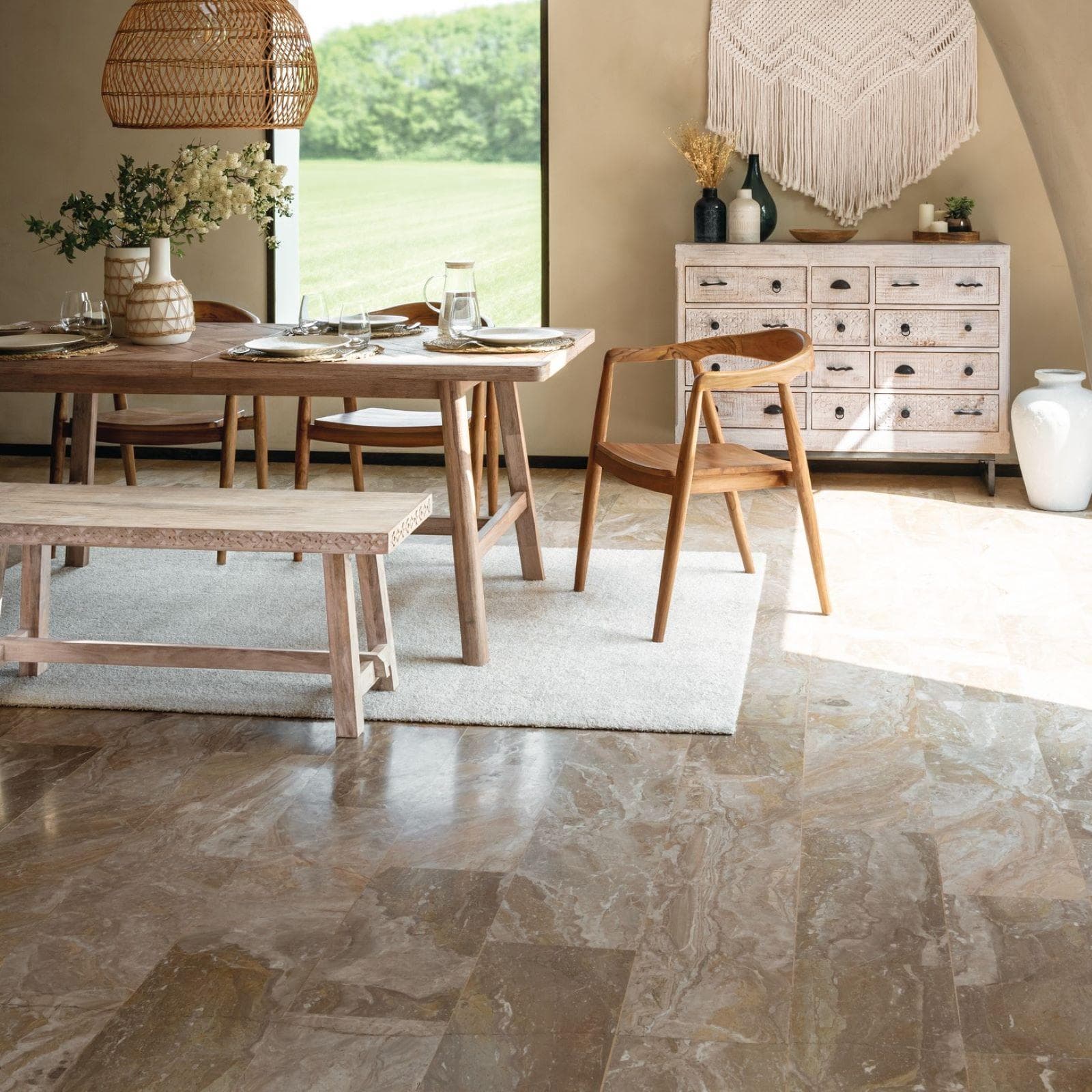 Tappeto 230x160 a pelo corto beige - Jolanda
