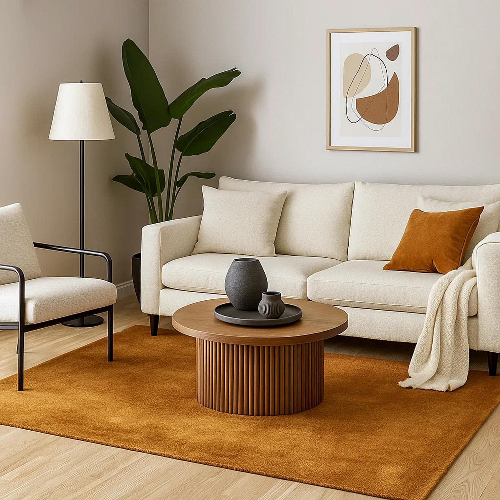 Tappeto 230x160 a pelo corto ocra - Jolanda