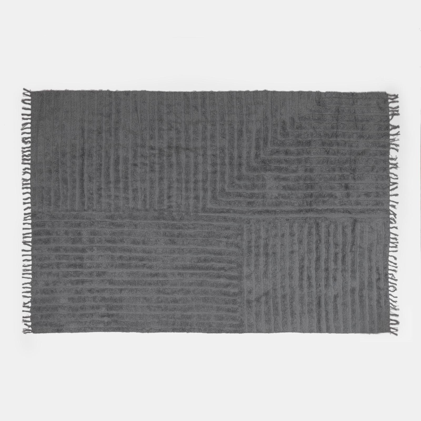 Tappeto 300x200 cm in cotone a righe grigio