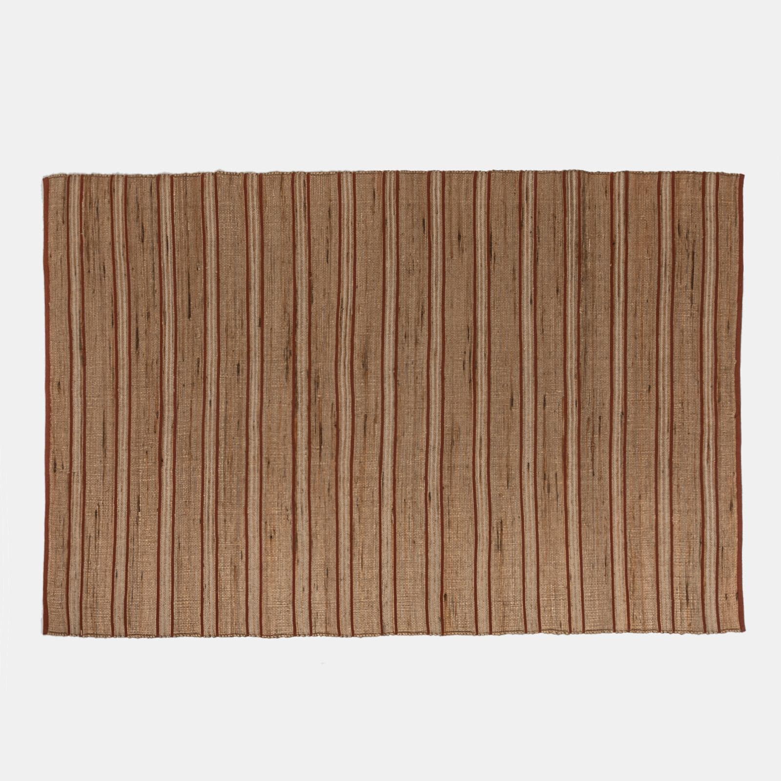 Tappeto 300x200 cm in cotone e juta naturale a righe color mattone
