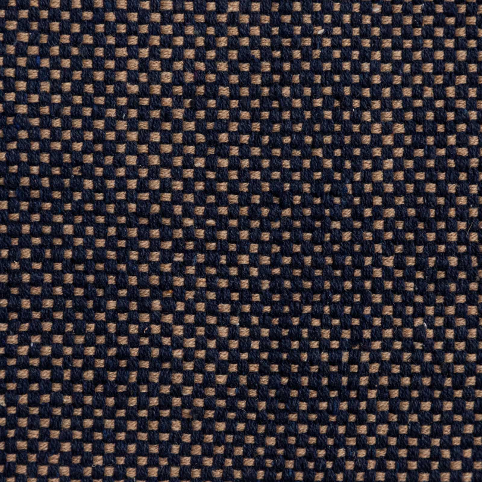 Tappeto 60x90 cm in cotone blu scuro e arancione con frange