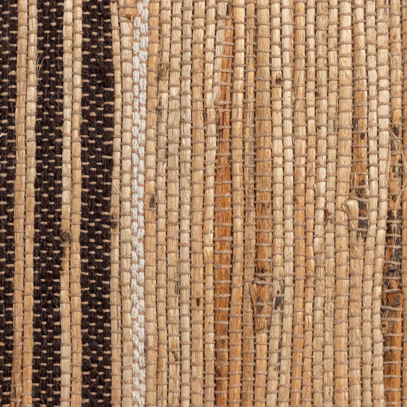 Tappeto 60x90 cm in cotone e juta naturale marrone intrecciato