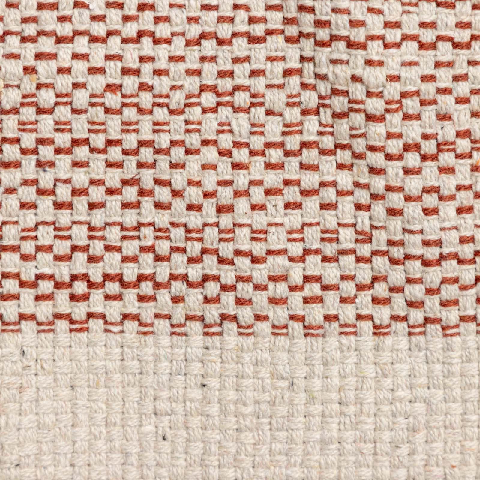Tappeto 60x90 cm in cotone naturale e marrone con frange