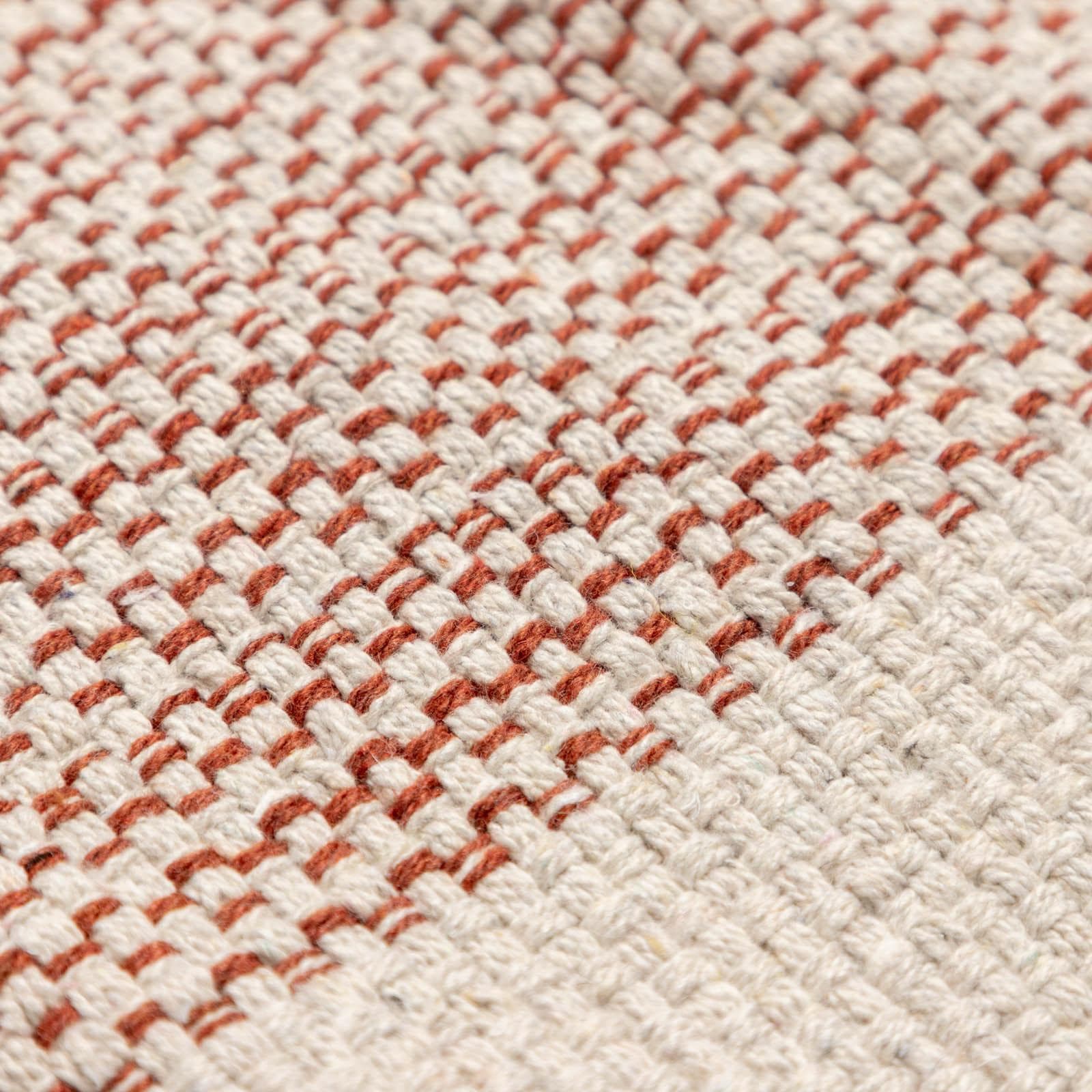 Tappeto 60x90 cm in cotone naturale e marrone con frange