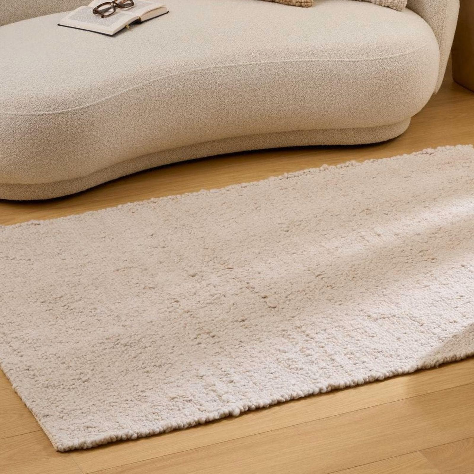 Tappeto 60x90 cm in tessuto effetto lana beige - Tareq