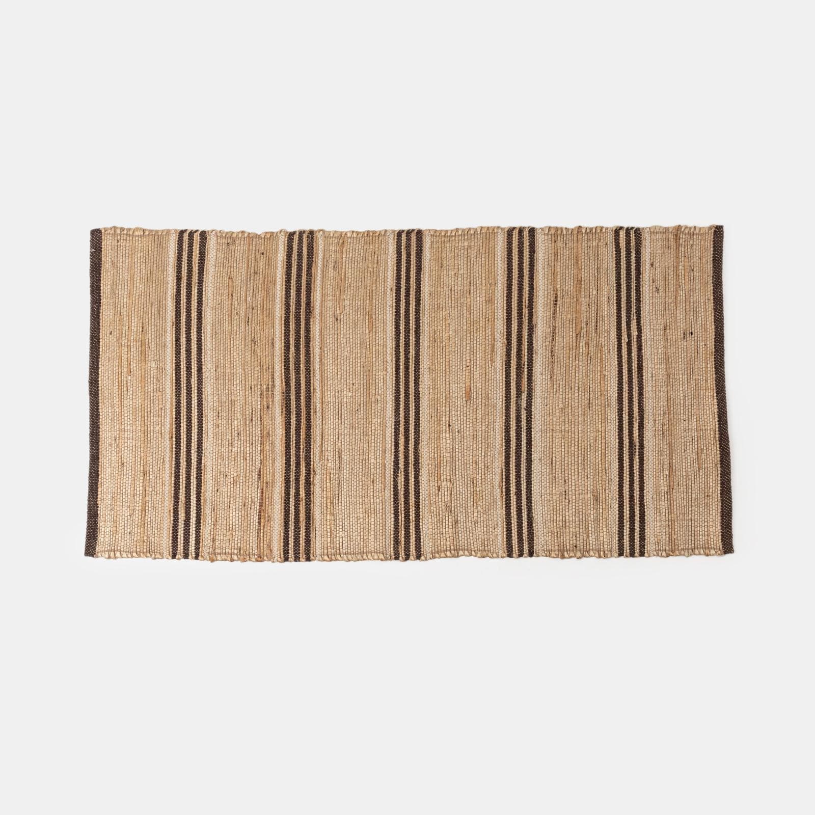 Tappeto 70x140 cm in cotone e juta naturale marrone intrecciato