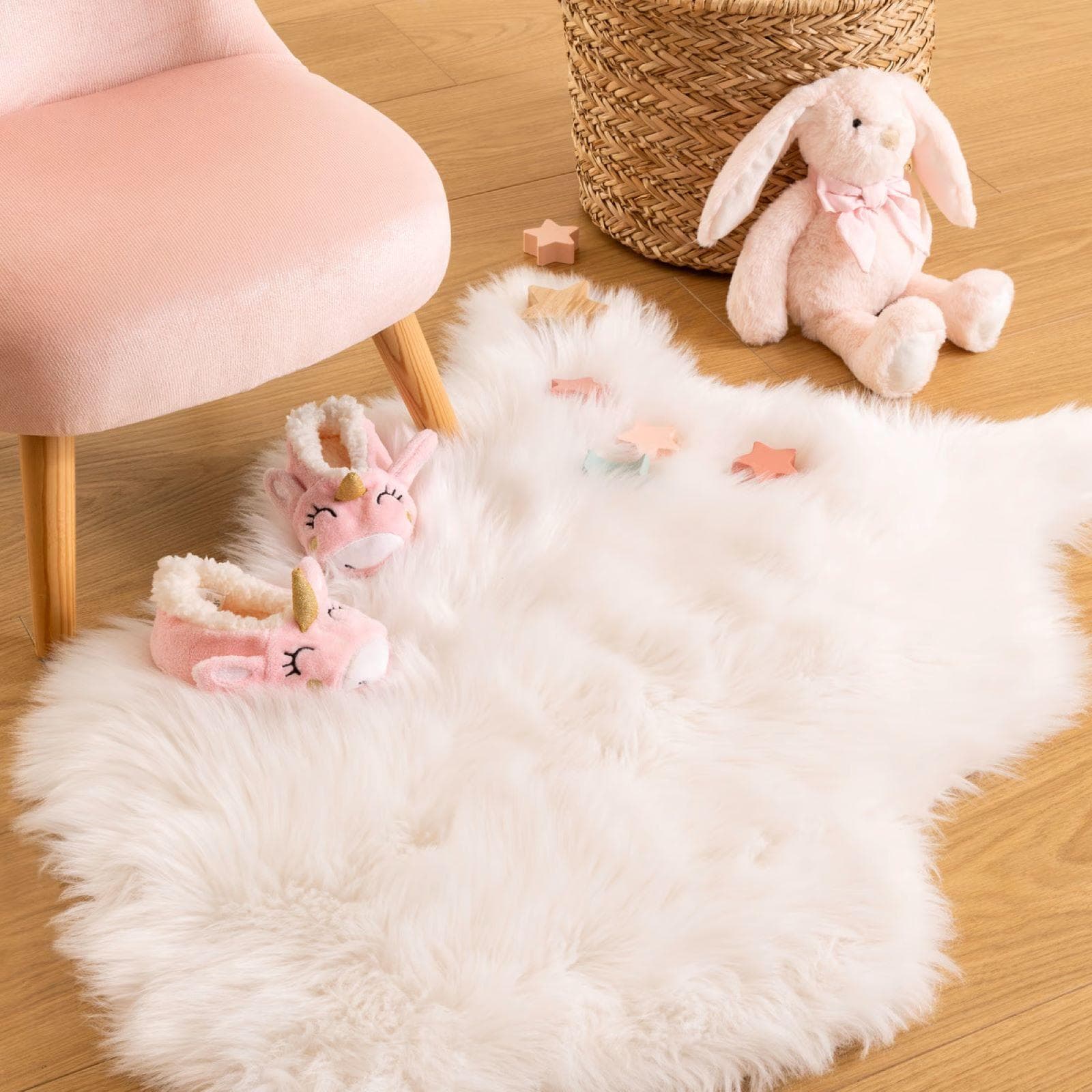 Tappeto 90x60 cm in similpelliccia bianco con pelo lungo