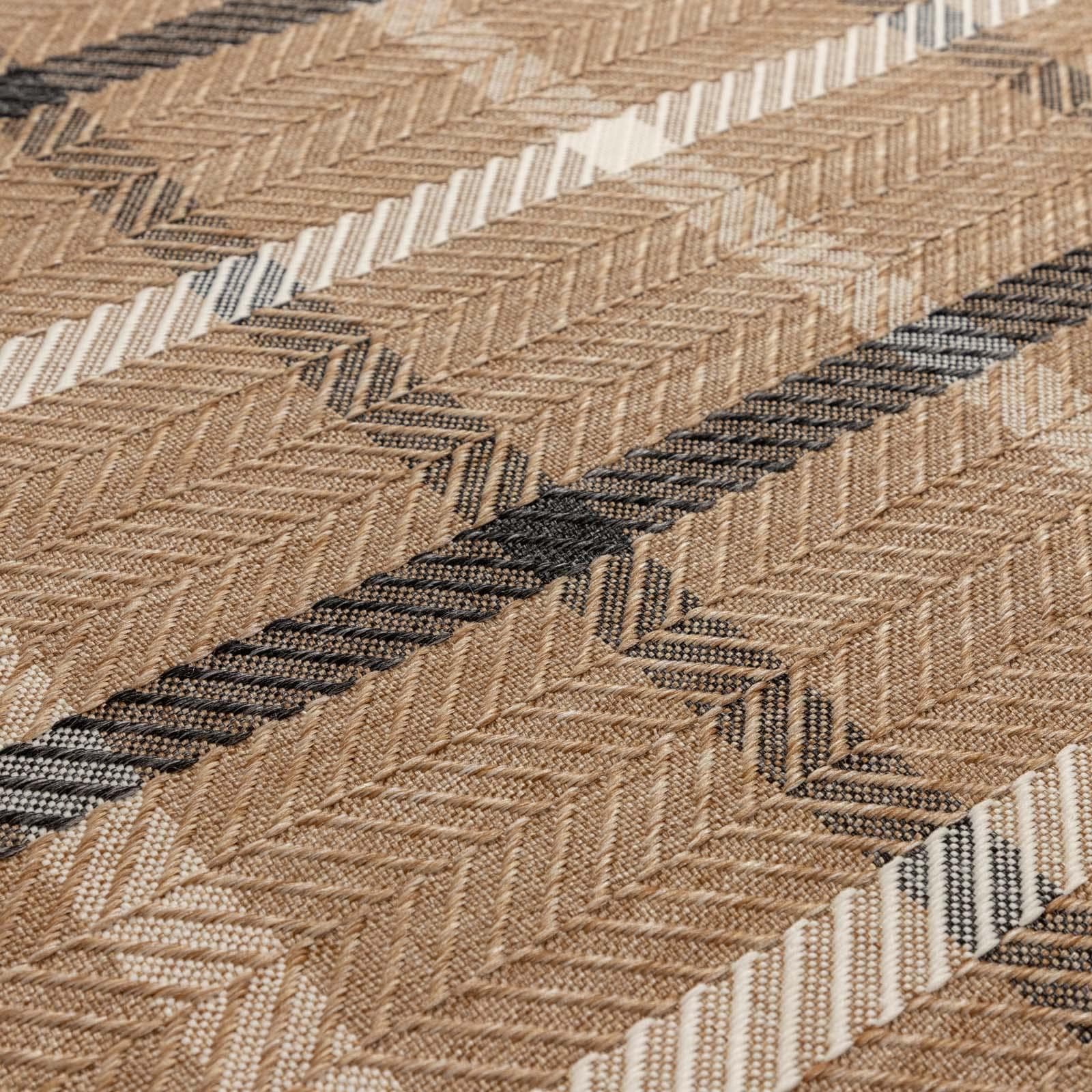 Tappeto da esterno 200x300 cm in tessuto idrorepellente a quadri beige - Rupert