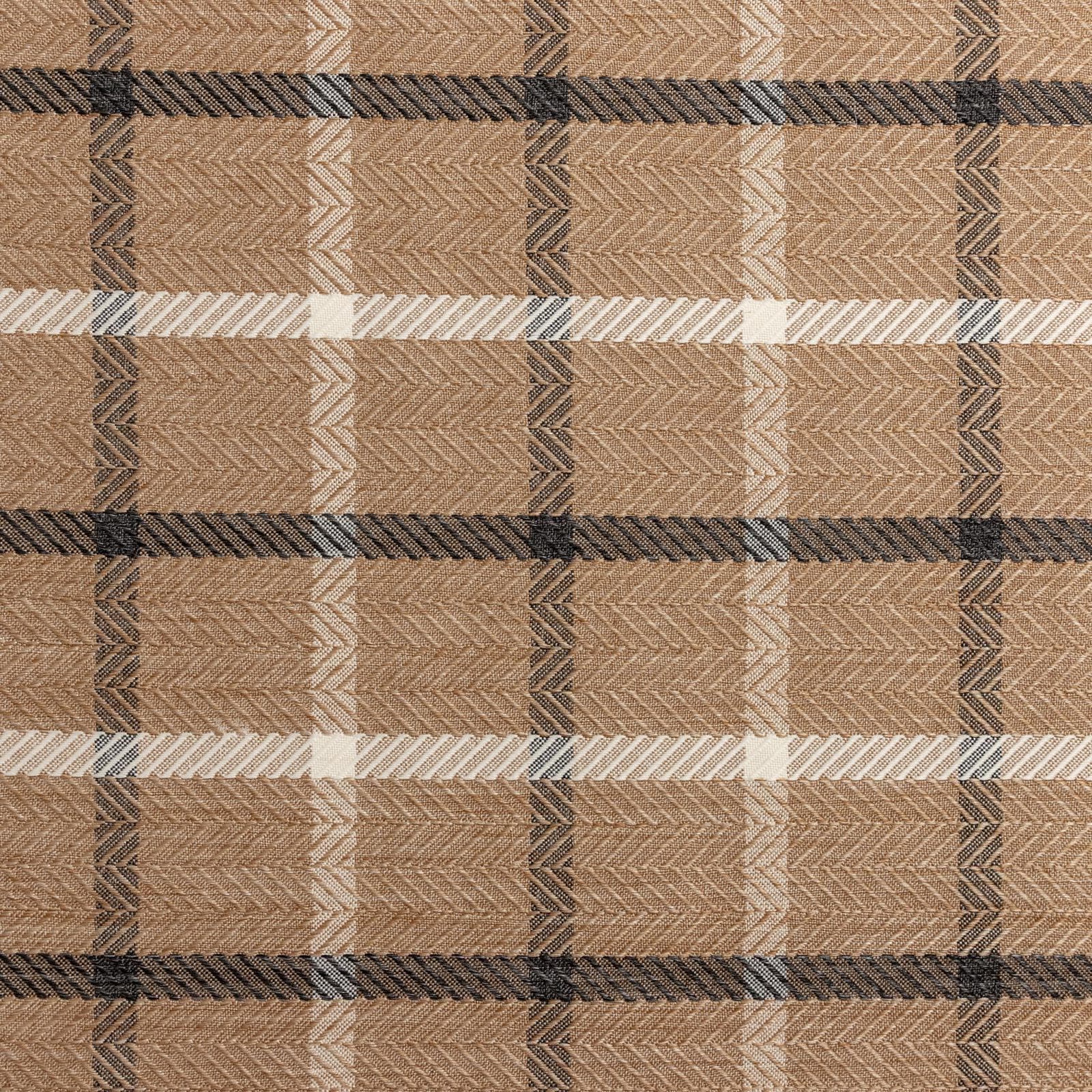 Tappeto da esterno o interno 150x200 cm in tessuto idrorepellente a quadri beige - Rupert