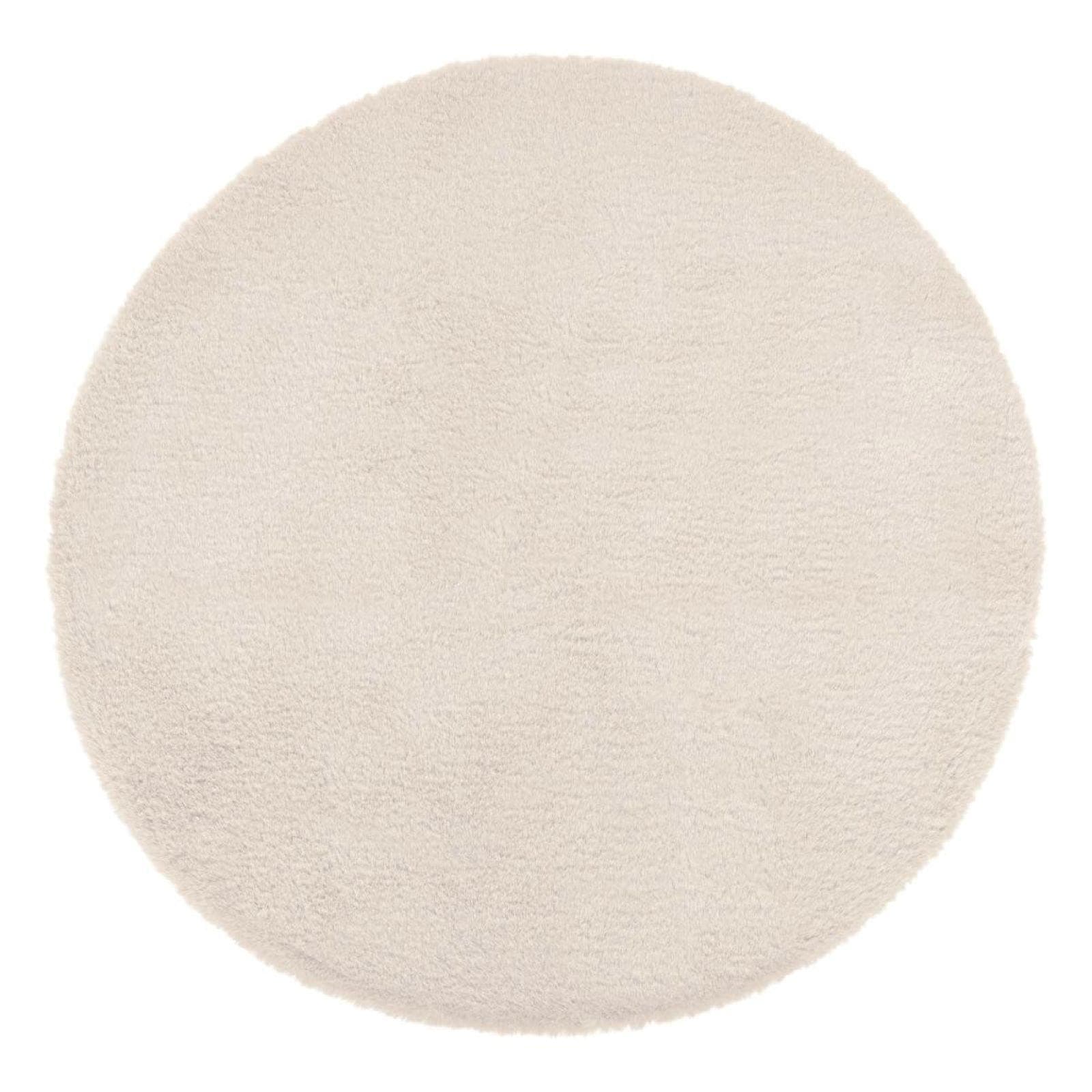 Tappeto rotondo 80 cm in similpelliccia morbida beige - Ofelia