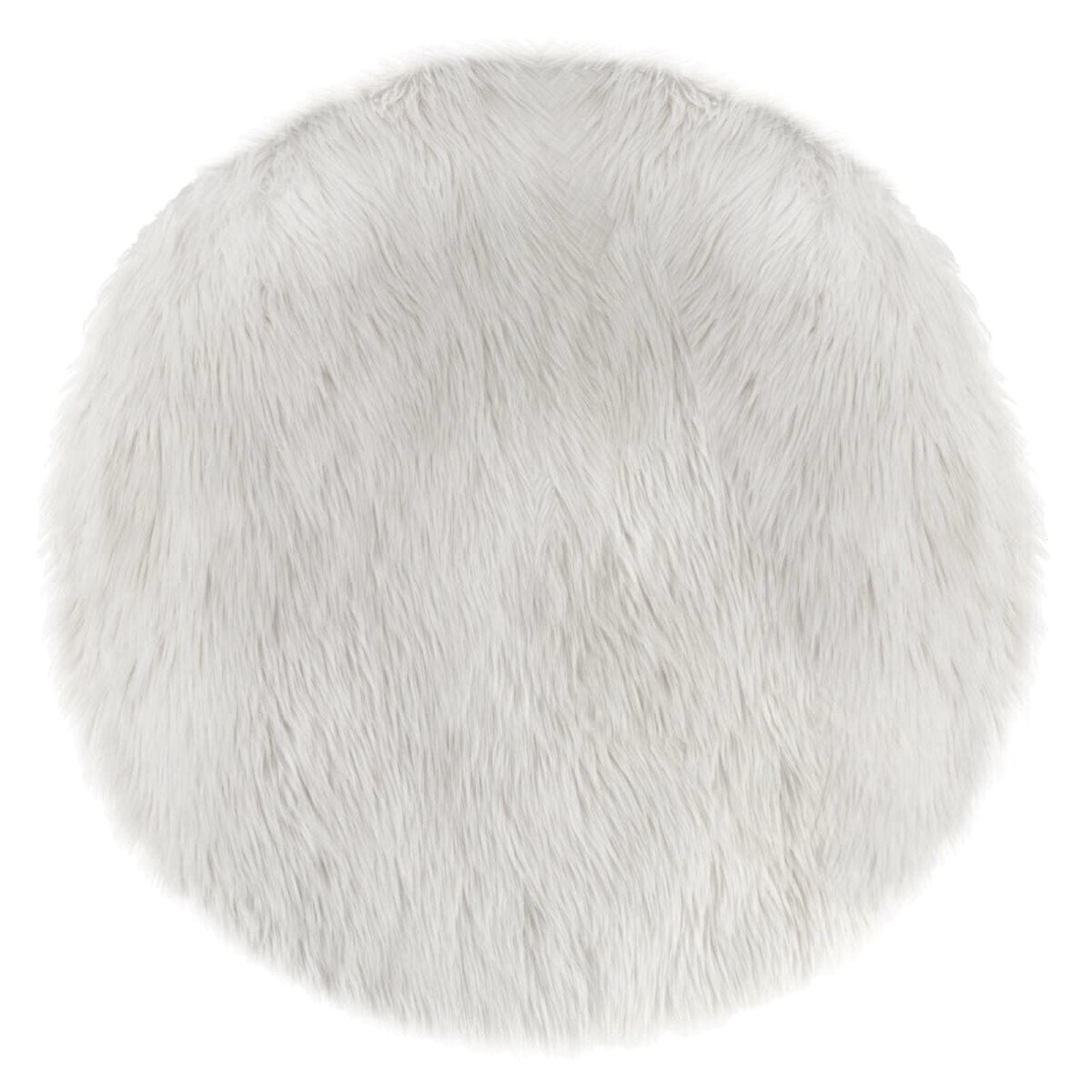 Tappeto rotondo 90 cm in similpelliccia bianco - Kids