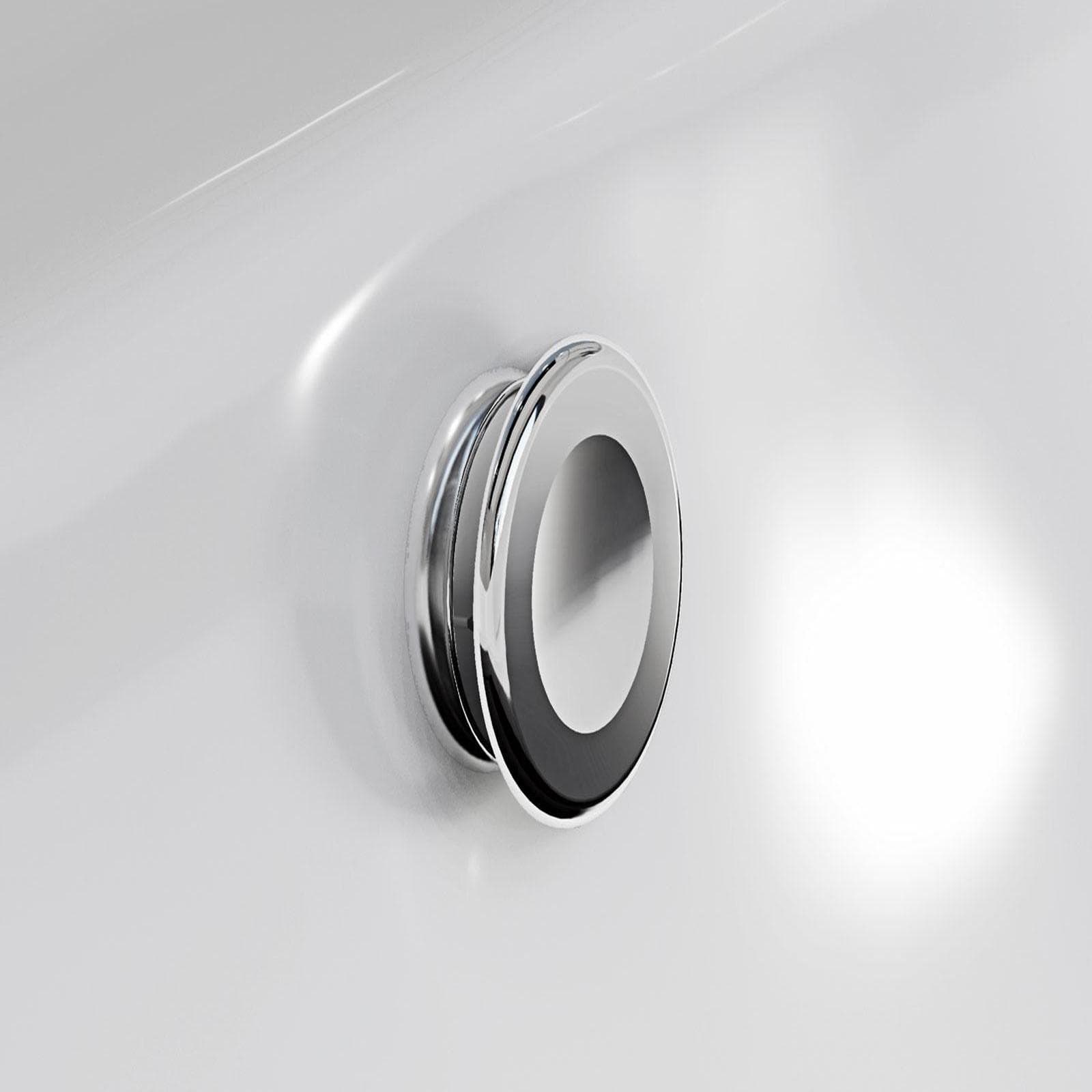 Ricambio tappo cromato per foro del troppopieno per lavabo da bagno