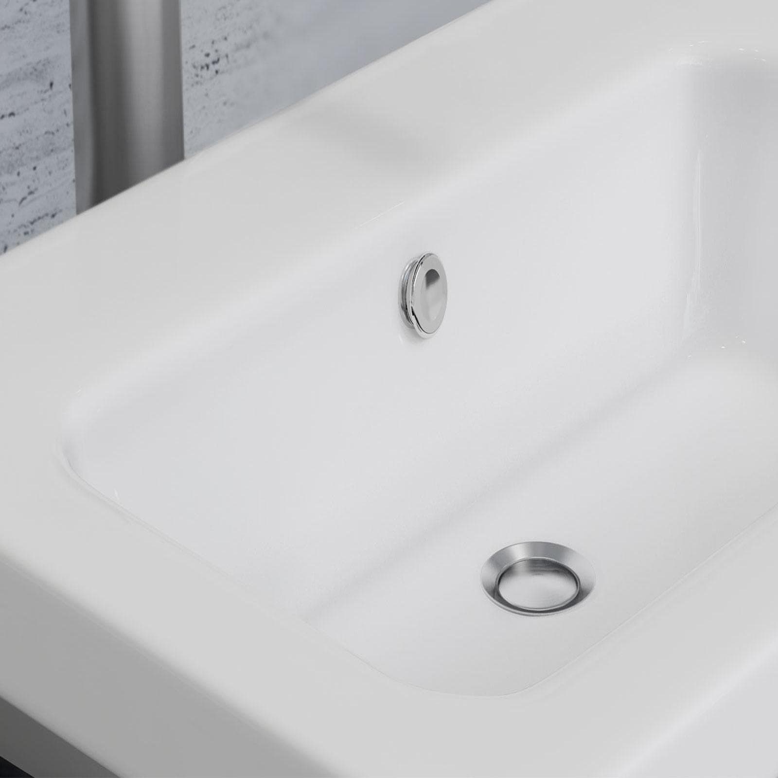 Ricambio tappo cromato per foro del troppopieno per lavabo da bagno