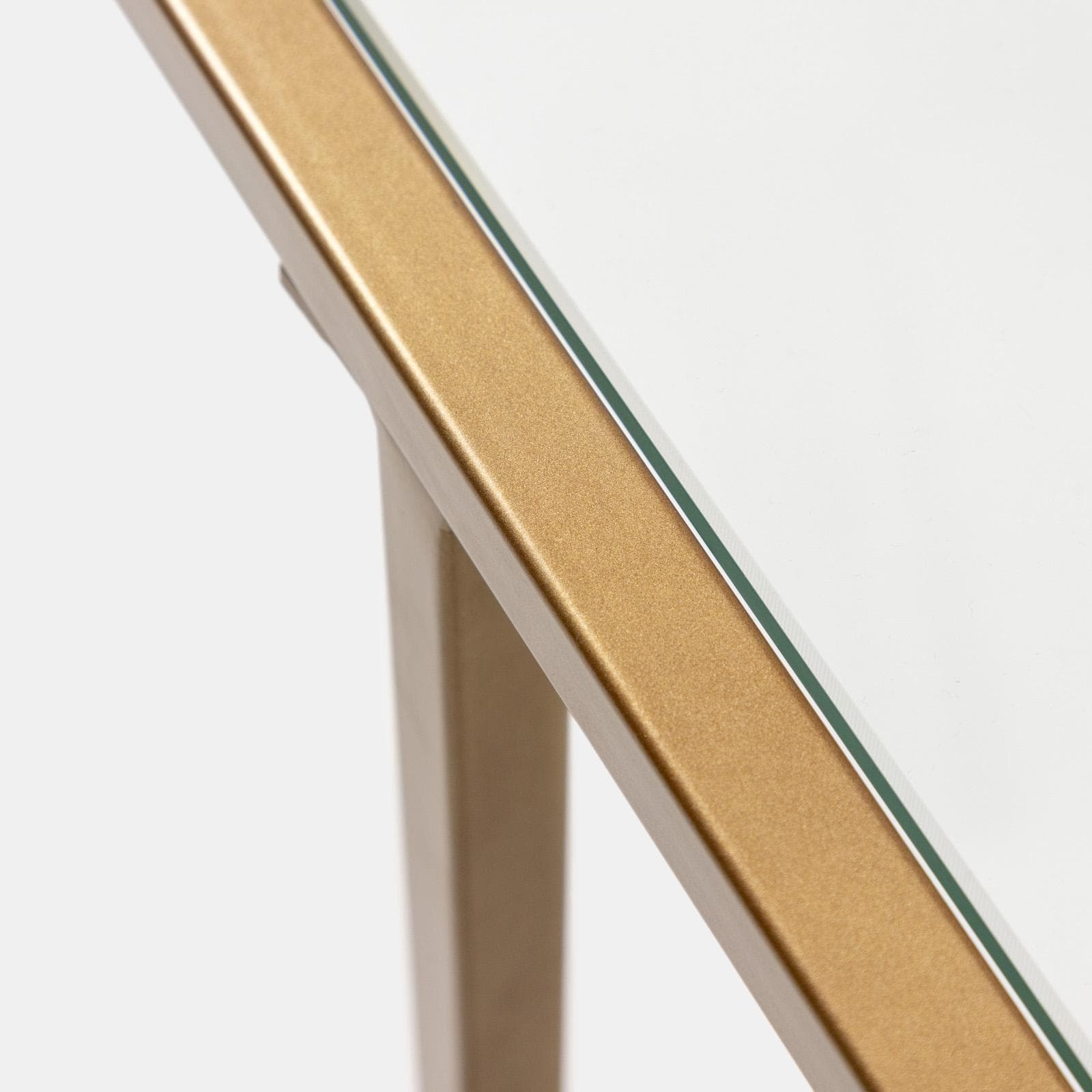 Tavolino 110x59 cm con 2 top in vetro e struttura in metallo finitura oro - Meyer