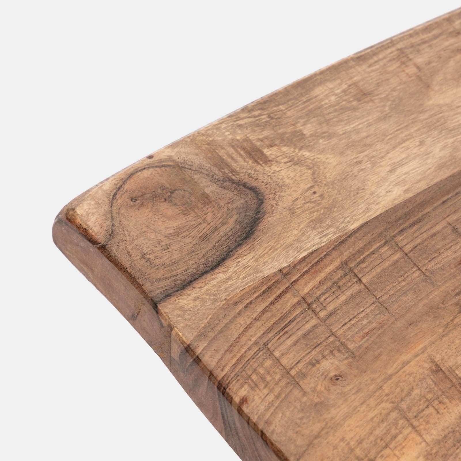 Tavolino 118x70 cm in legno di acacia con gambe nere - Freia Acacia