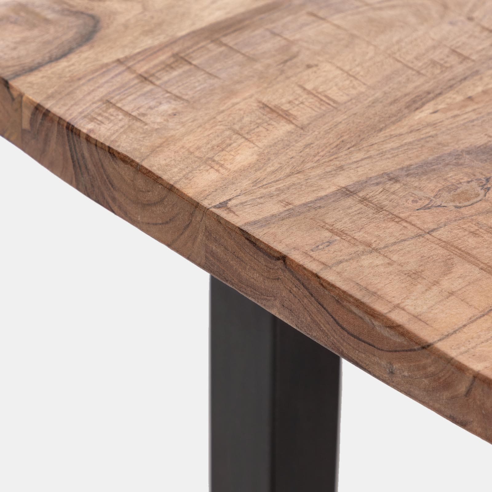 Tavolino 118x70 cm in legno di acacia con gambe nere - Freia Acacia