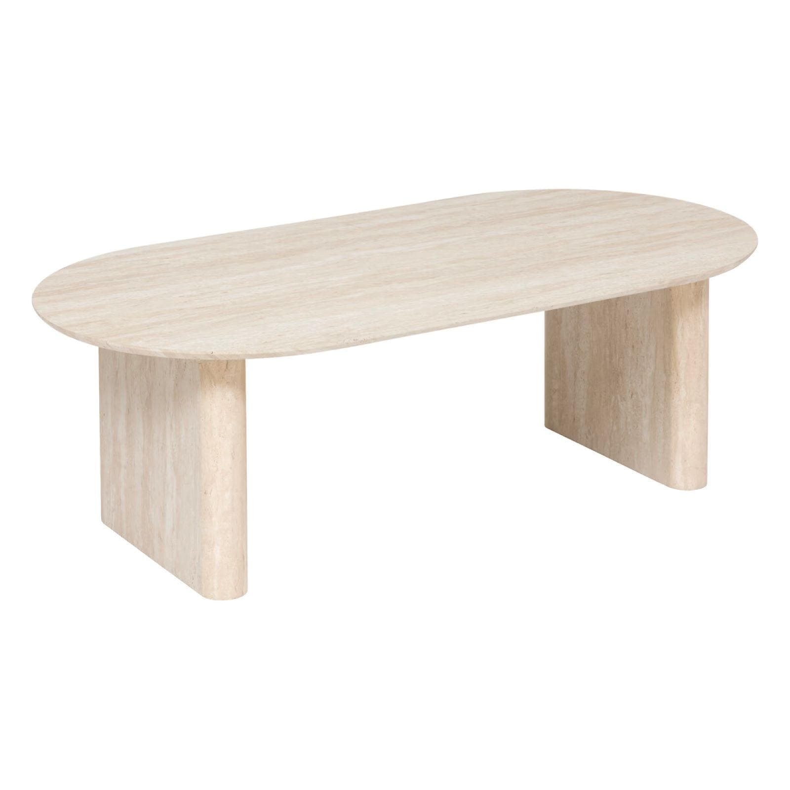 Tavolino 120x40h cm in legno effetto travertino beige - Thayla